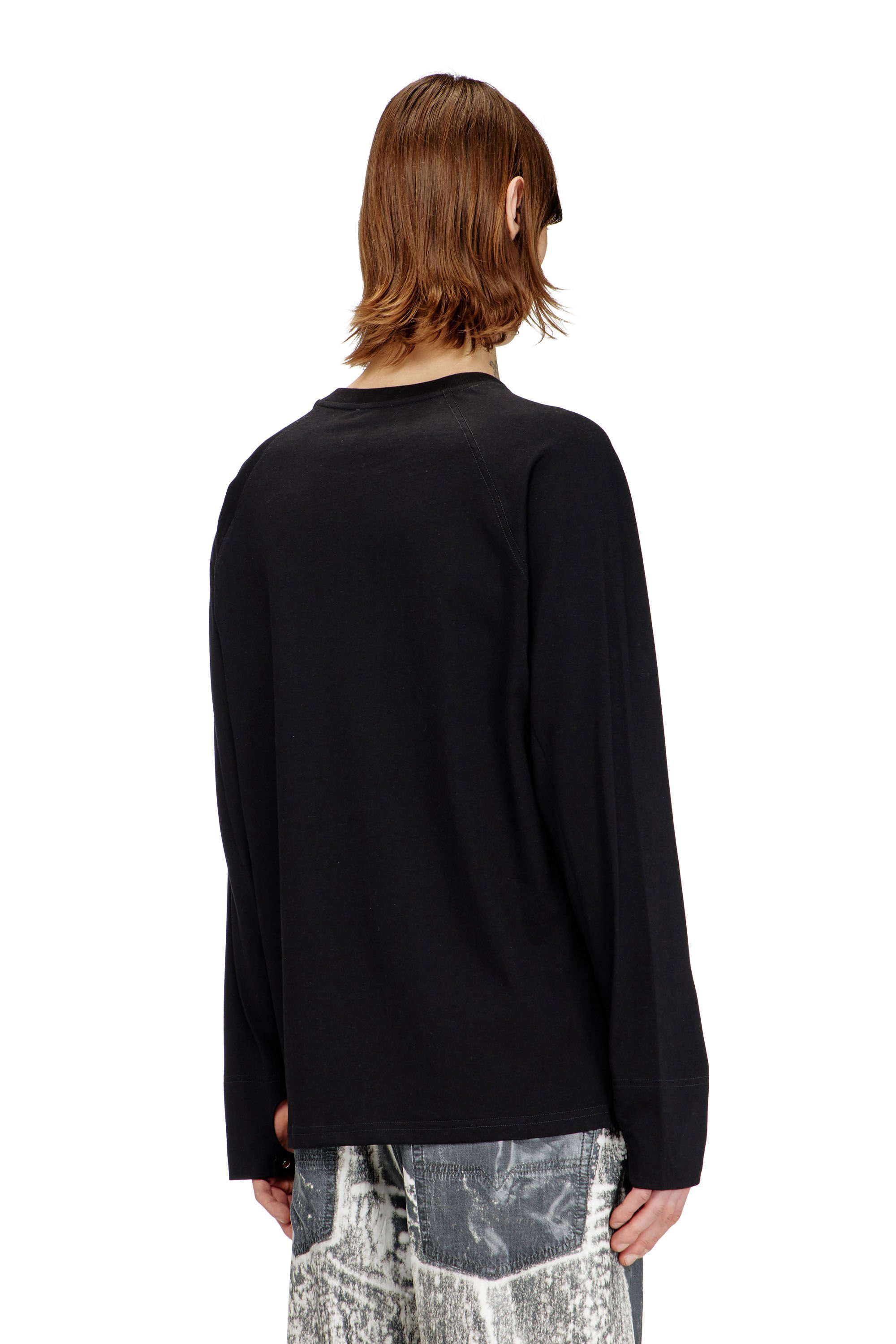 Diesel - T-KRISTIAN, Male's T-shirt with biker detail cuff in null - 5