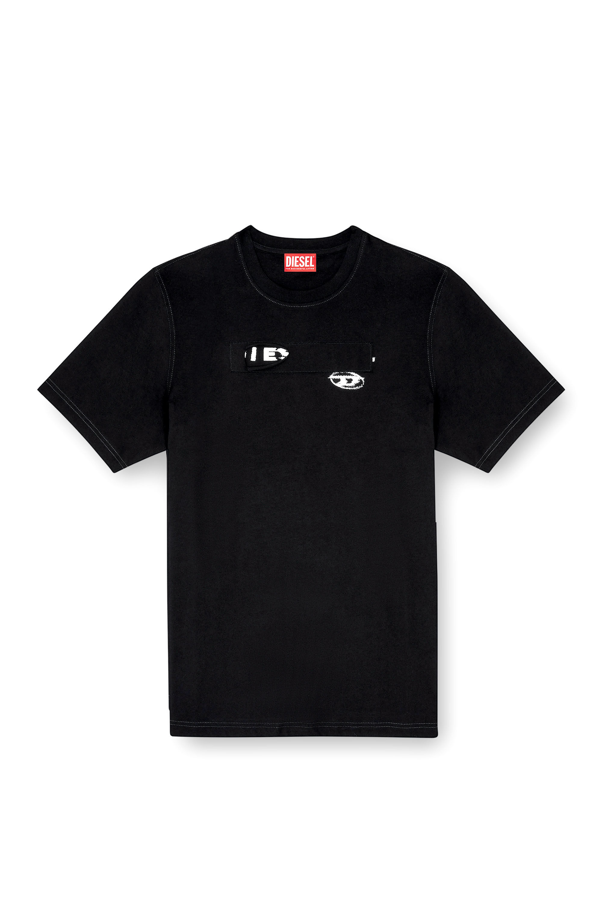 Diesel - T-ADJUST-V8, Male's Tシャツ in ブラック - 2