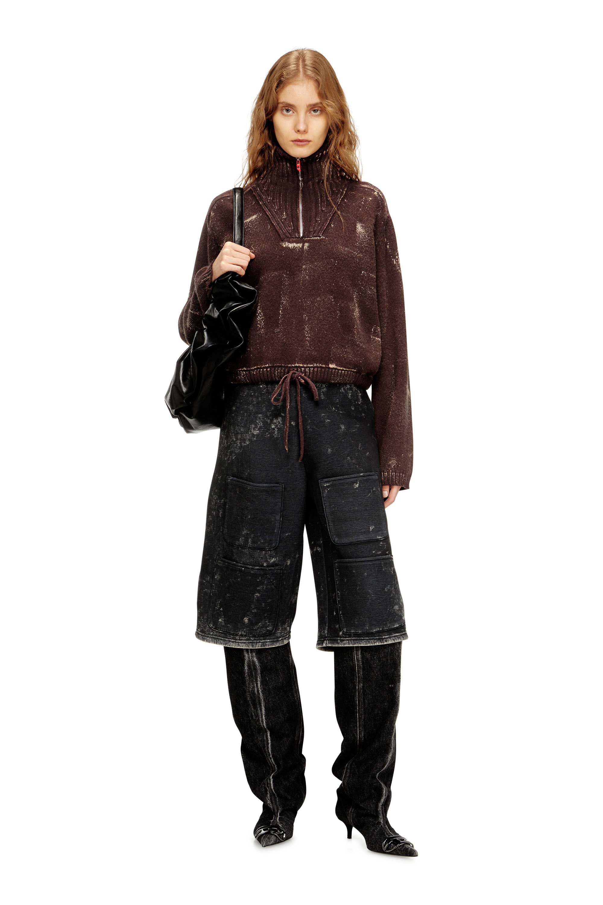 Diesel - M-MARCELLETTE, Female's プルオーバーニット in ブラウン - 1