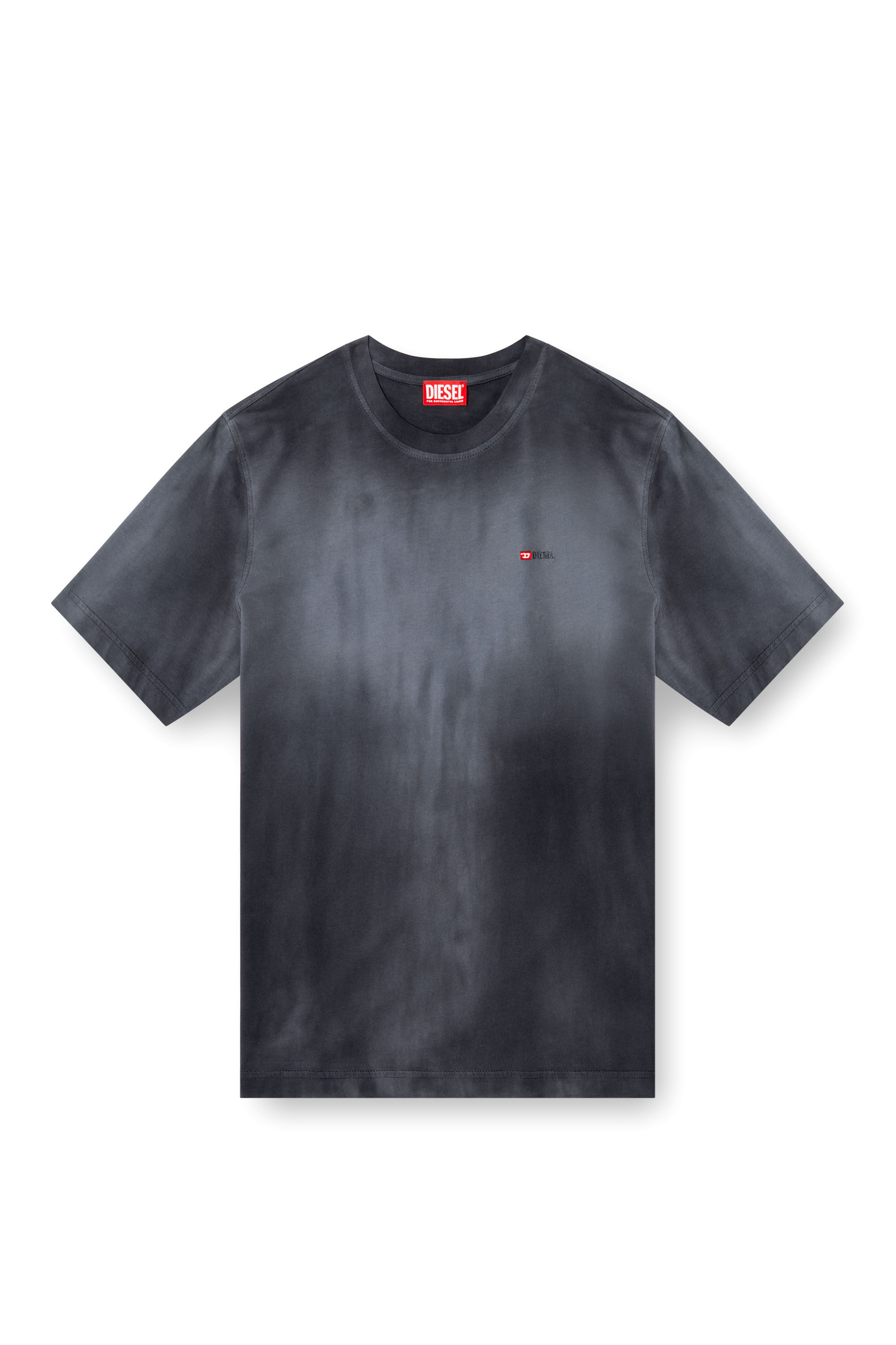 Diesel - T-ADJUST-R15, Male's Faded T-shirt with micro logo embroidery in ブラック - 2