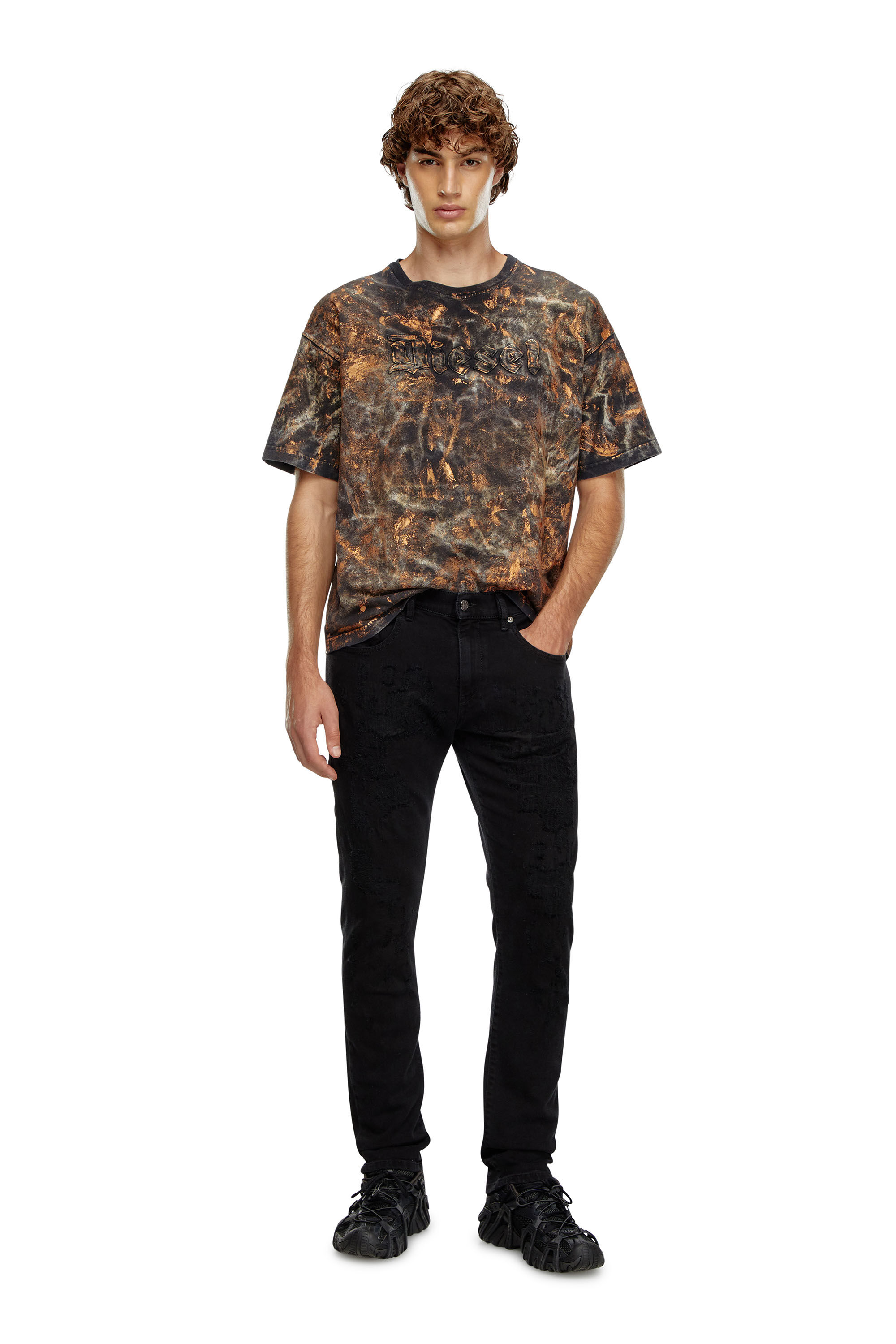 Diesel - Male's Slim Jeans 2019 D-Strukt 09K36, ブラック/ダークグレー - 1