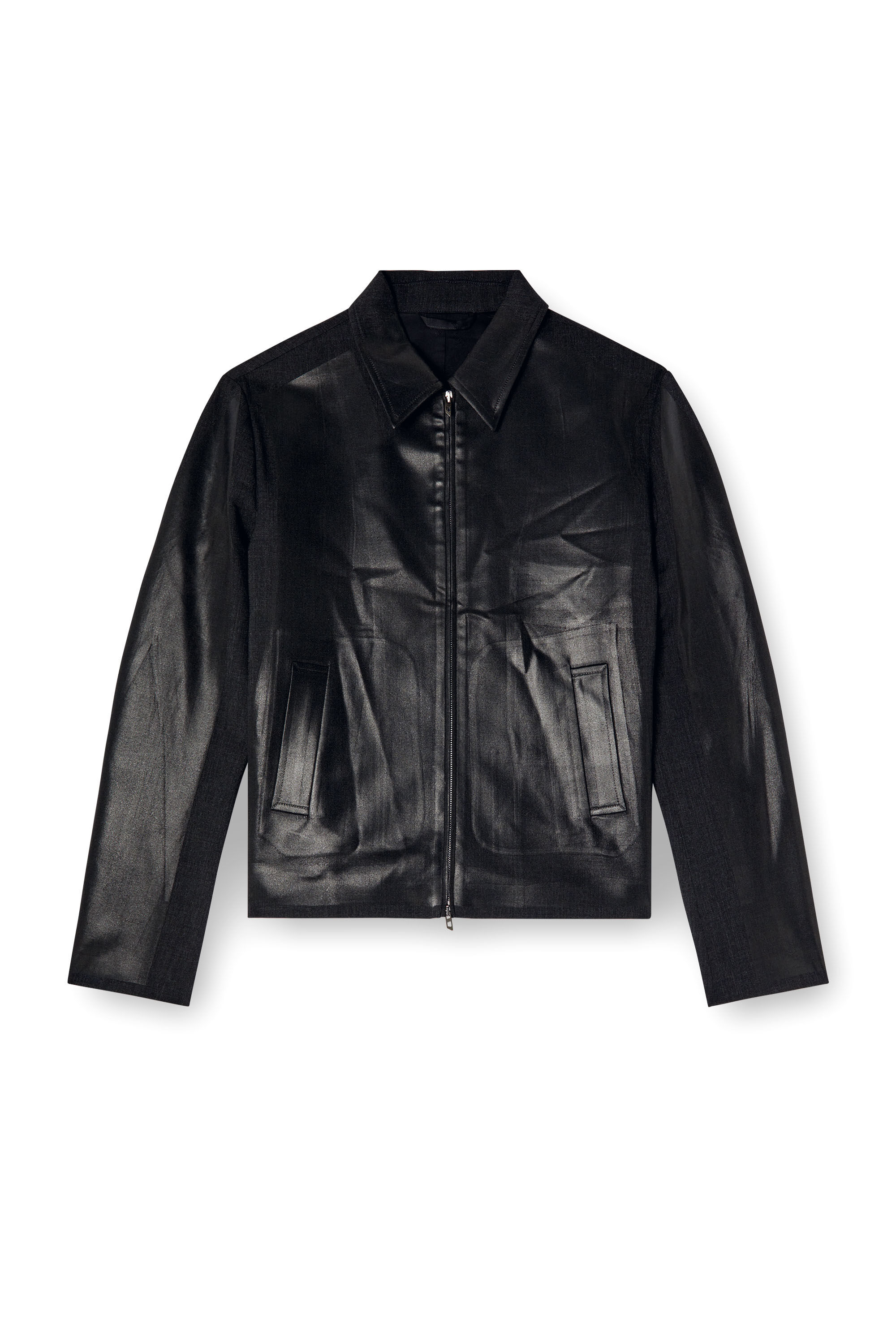Diesel - J-KANE, Male's Coach jacket in coated Cool Wool in ブラック - 2