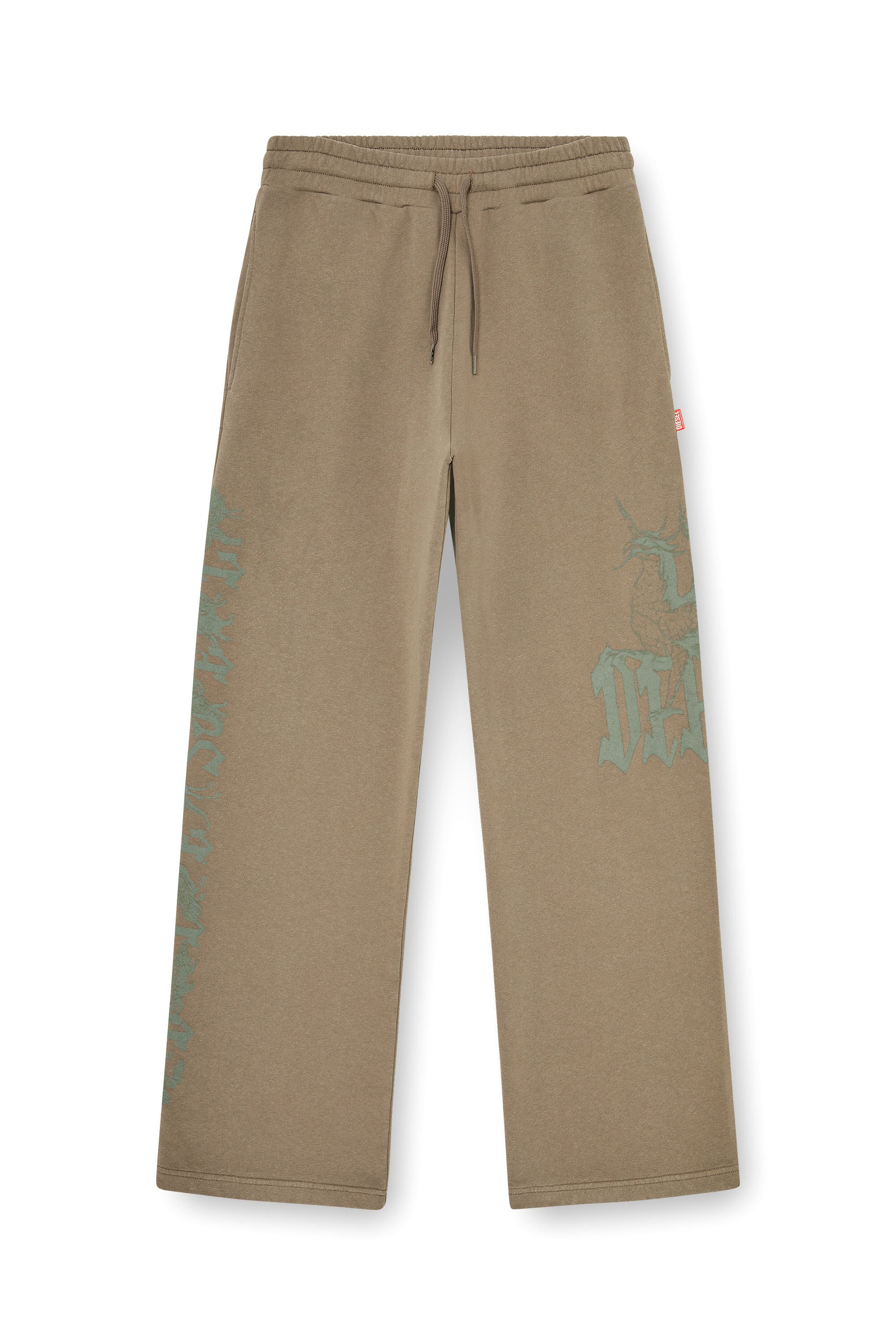 Diesel - P-GRO, Male's Treated sweatpants with logo print in ブラウン - 5