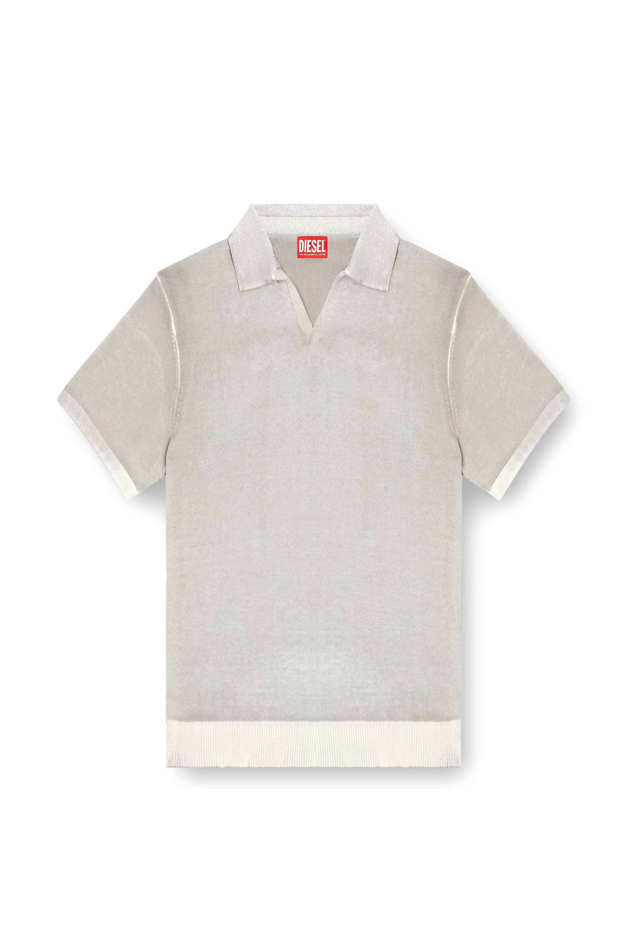 Diesel - K-LORENZO-SS, Male's Reverse-print short-sleeve polo jumper in グレー - 2