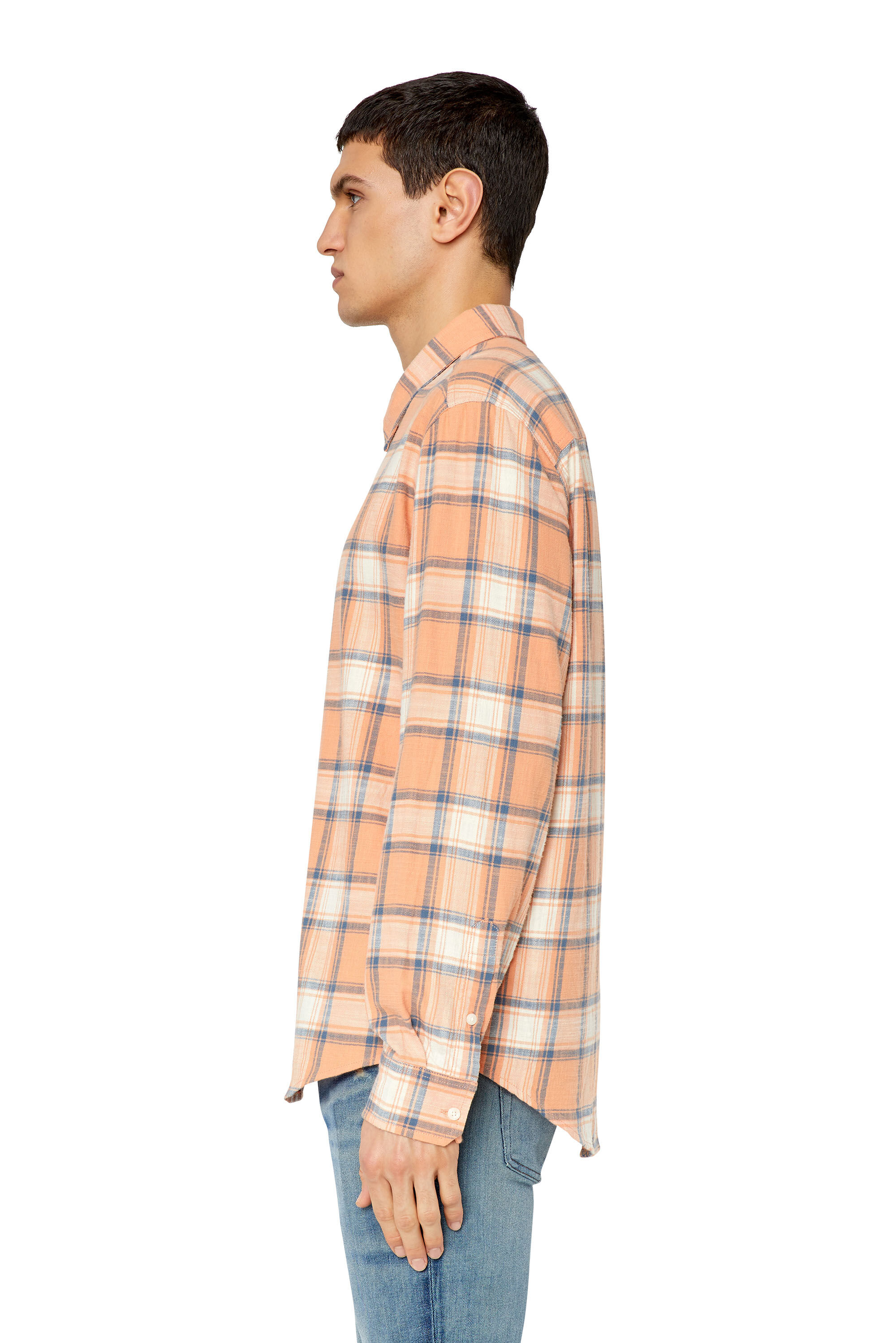 Diesel - S-UMBE-CHECK-N, Male's シャツ チェック in ピンク/ホワイト - 6
