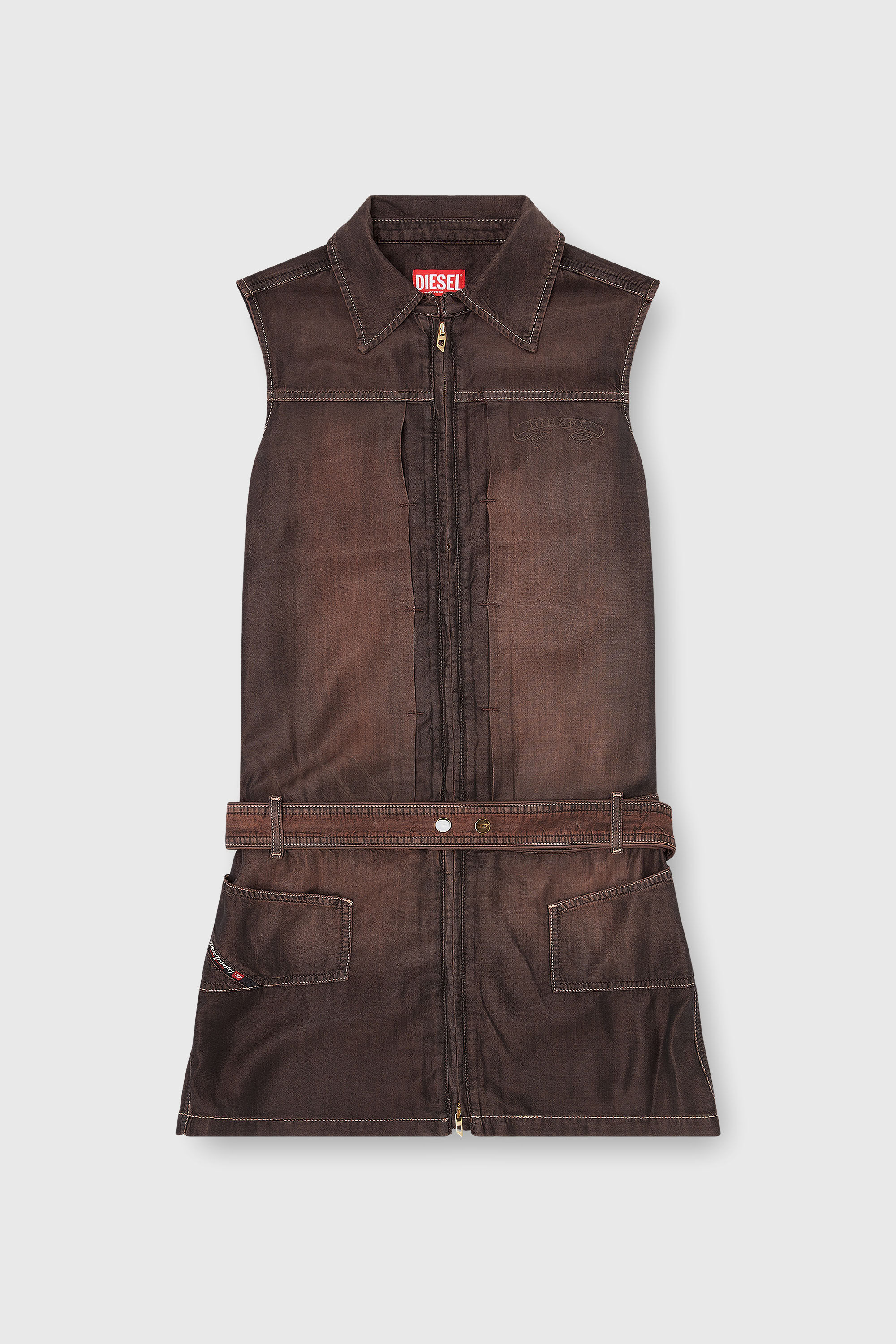 Diesel - DE-EDROS-S, Female's デニムドレス in ブラウン - 2