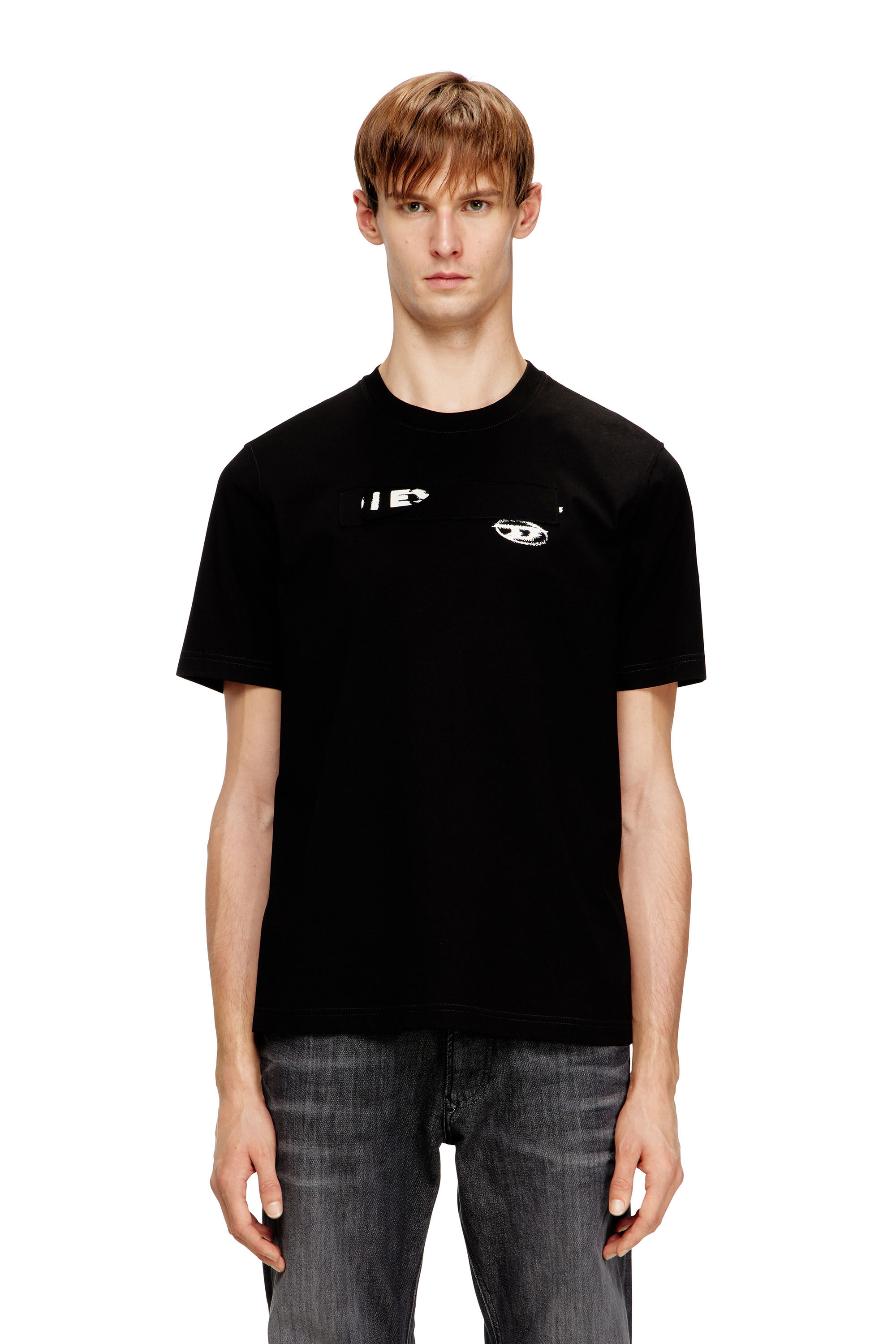 Diesel - T-ADJUST-V8, Male's Tシャツ in ブラック - 3