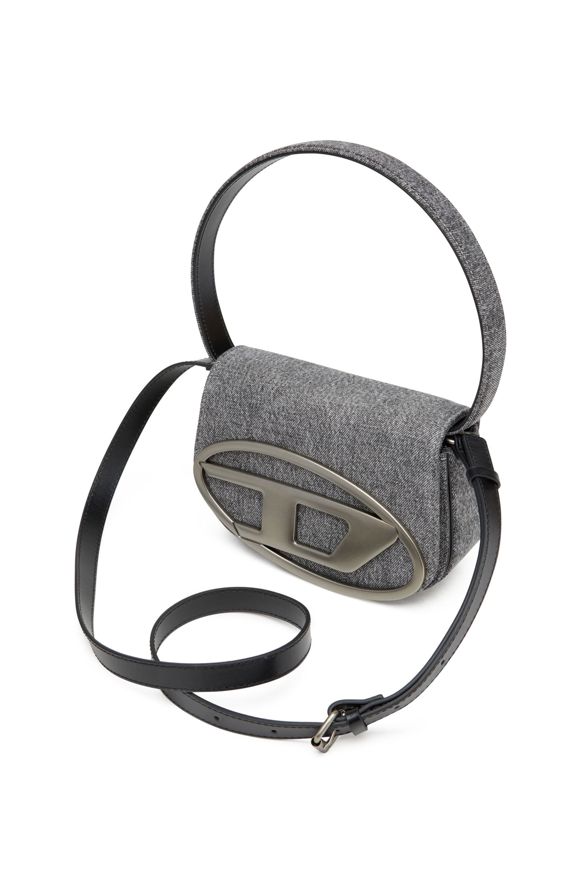 Diesel - 1DR, Female's 1DR-Iconic shoulder bag in stonewashed denim in ブラック - 6