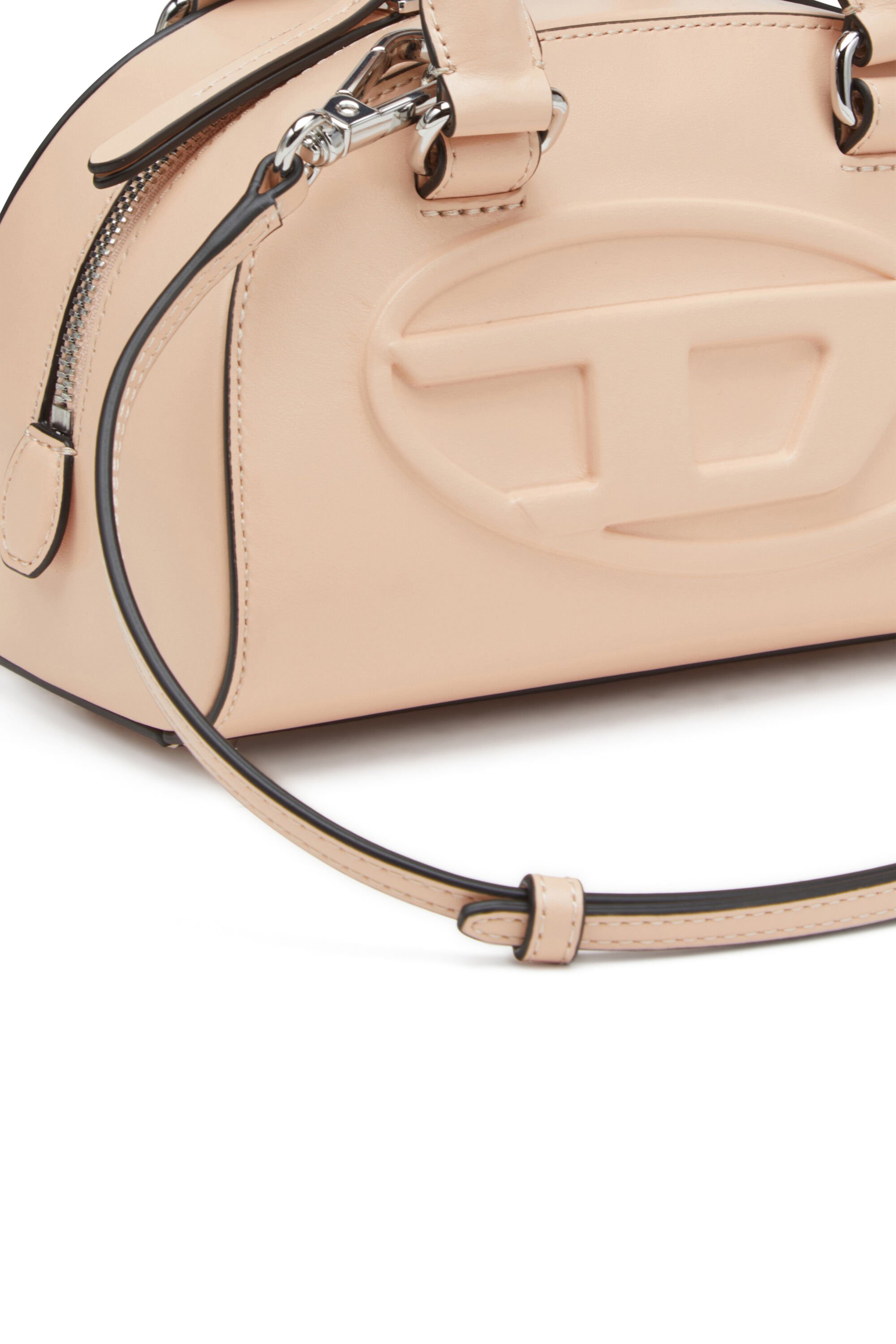 Diesel - 1DR DOME CROSSBODY, Female's Leather mini bowling bag in ピンク / ホワイト - 5