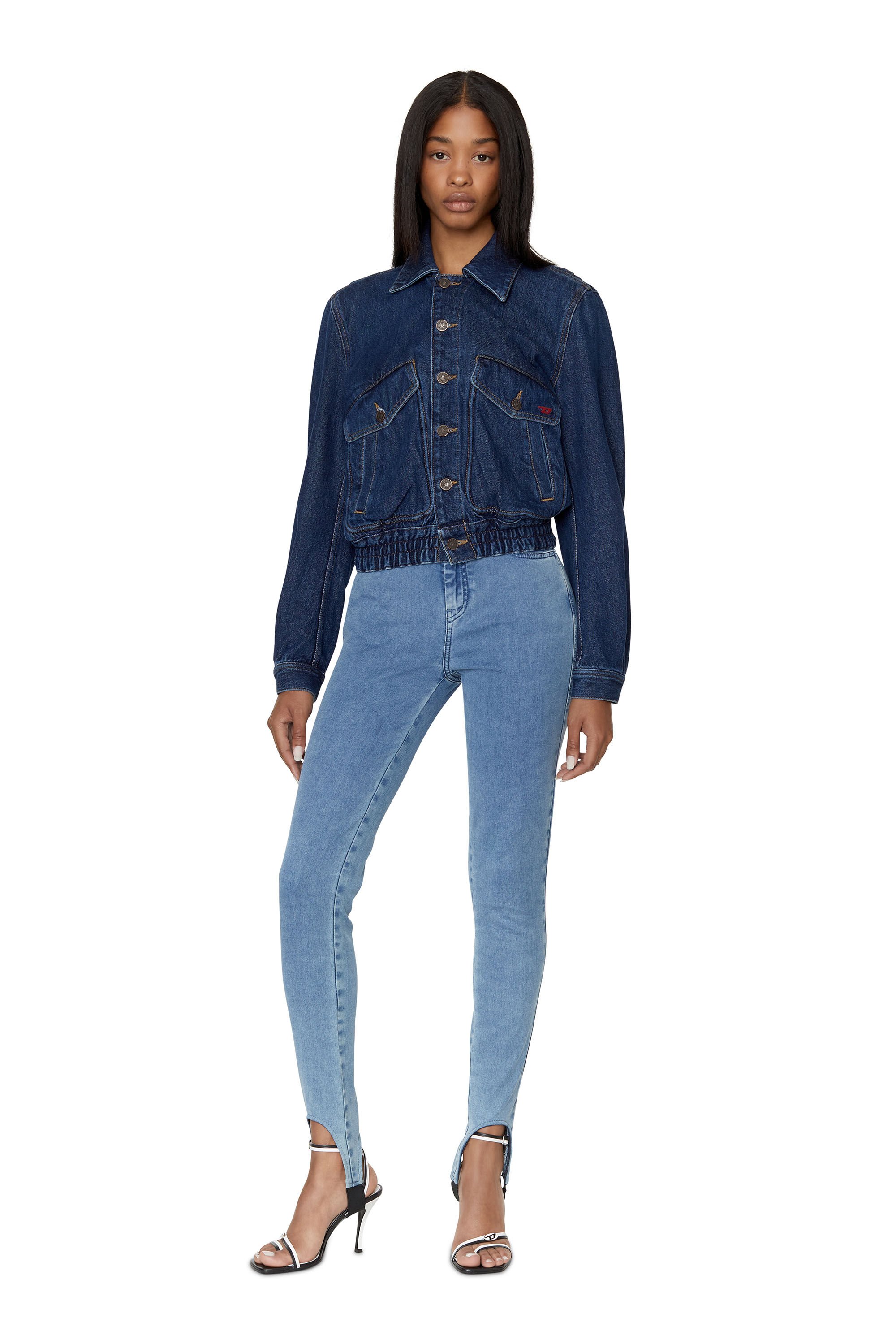Diesel - DE-TRACY BOMBER JACKET, Female's Bomber jacket in denim in ダークブルー - 1