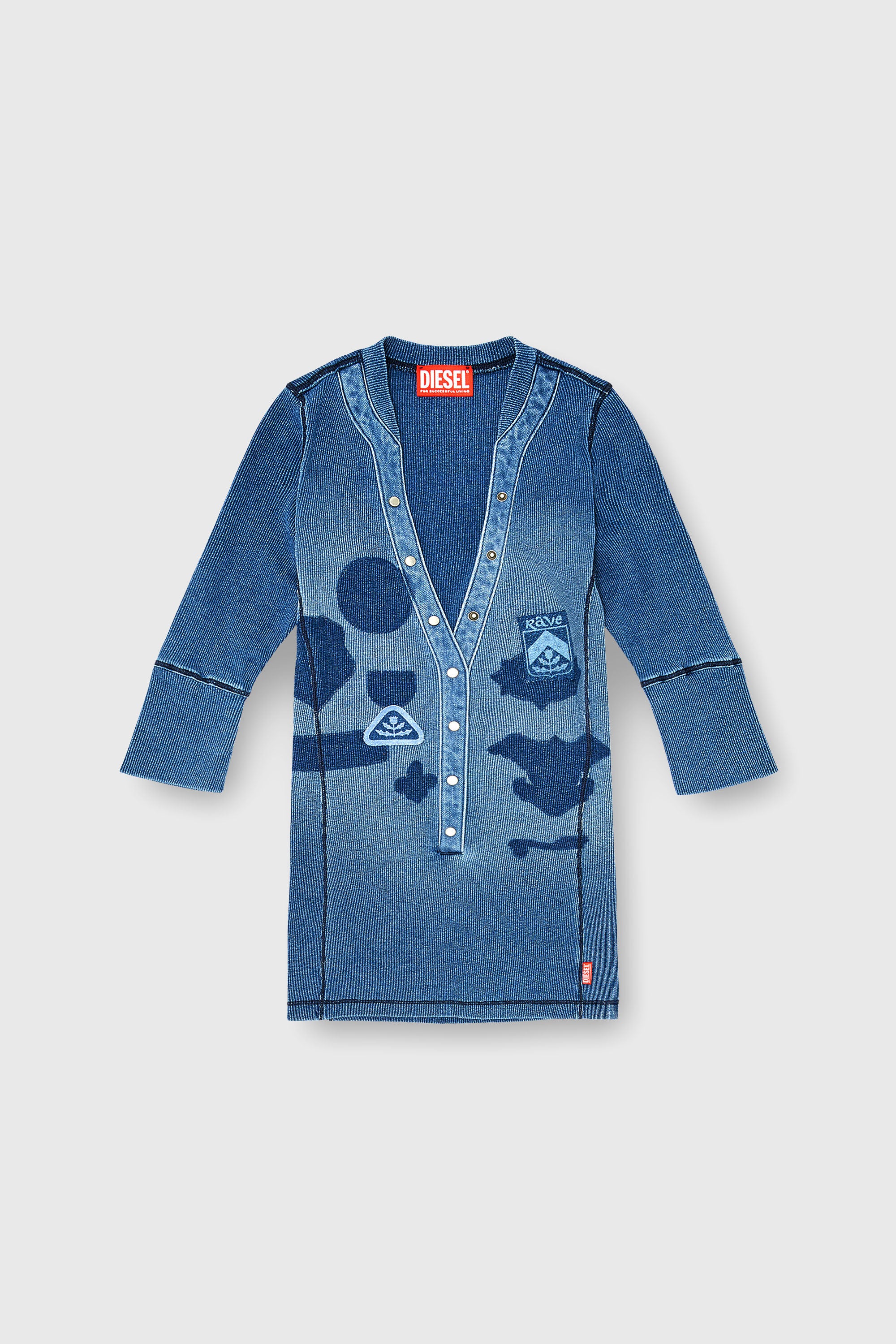 Diesel - T-EREME, Female's 七分袖トップ in ミディアムブルー - 2