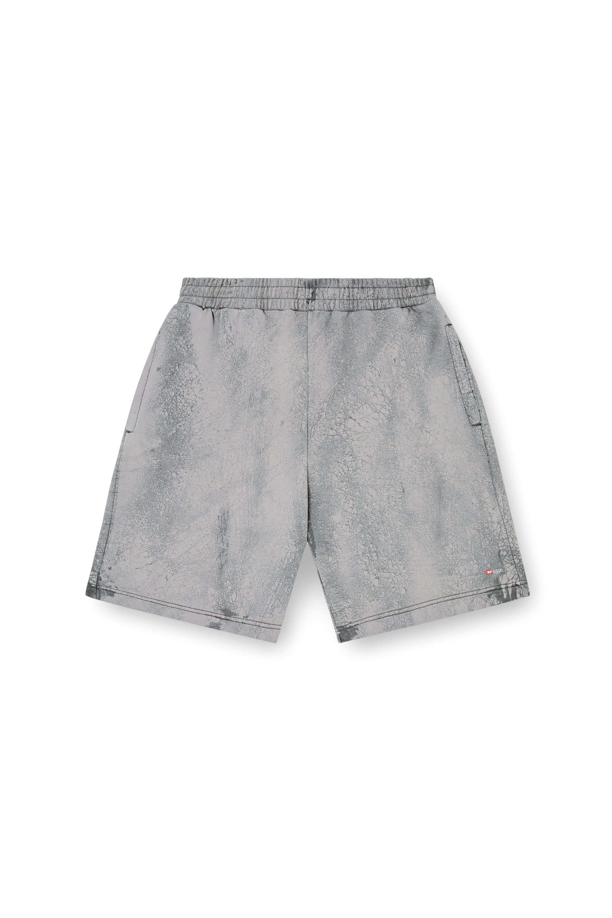 Diesel - P-CREW, Male's Shorts in waxed jersey in グレー - 2