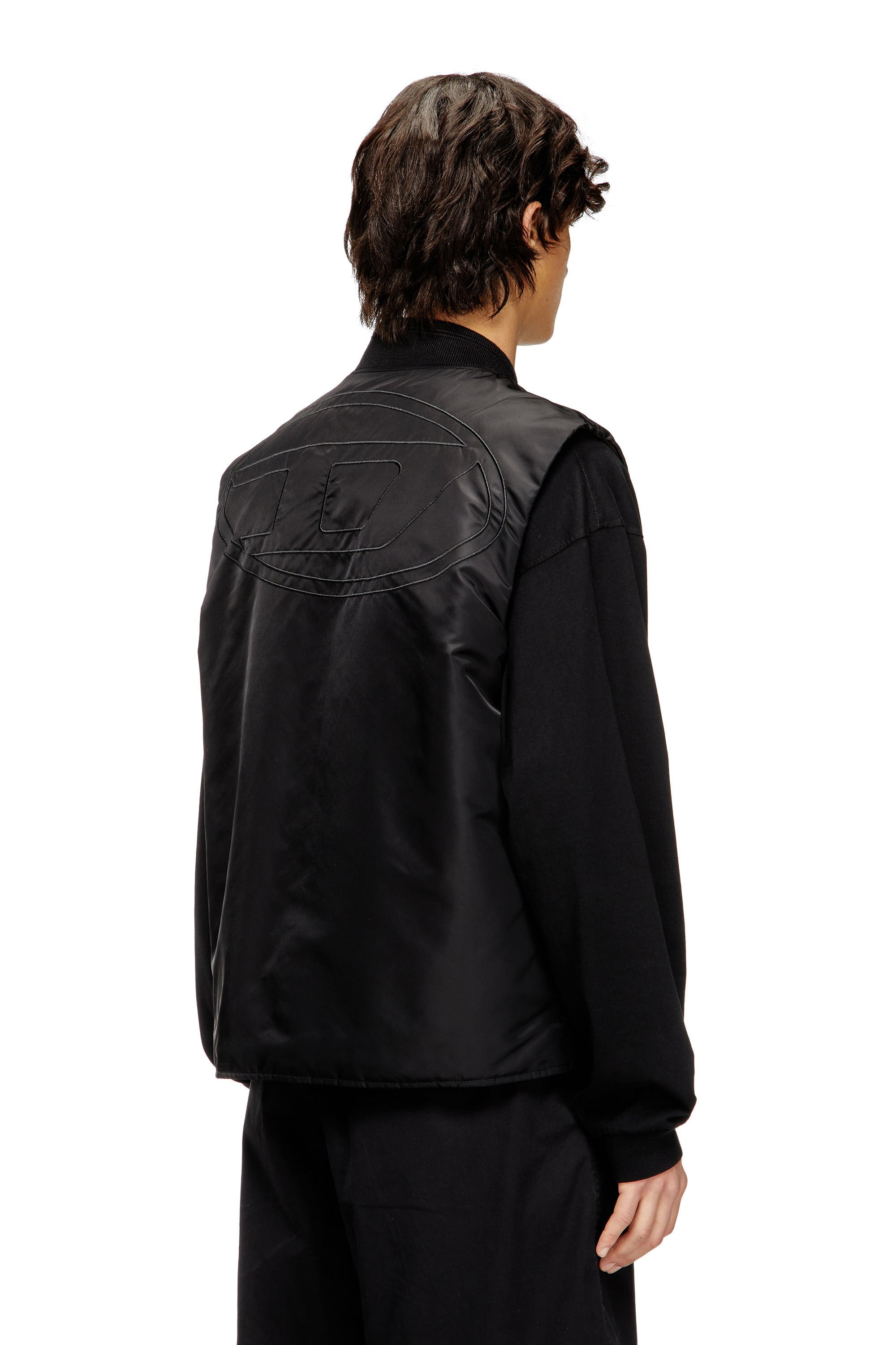 Diesel - W-TYPE-D1-SL, Male's ジップアップベスト in ブラック - 5