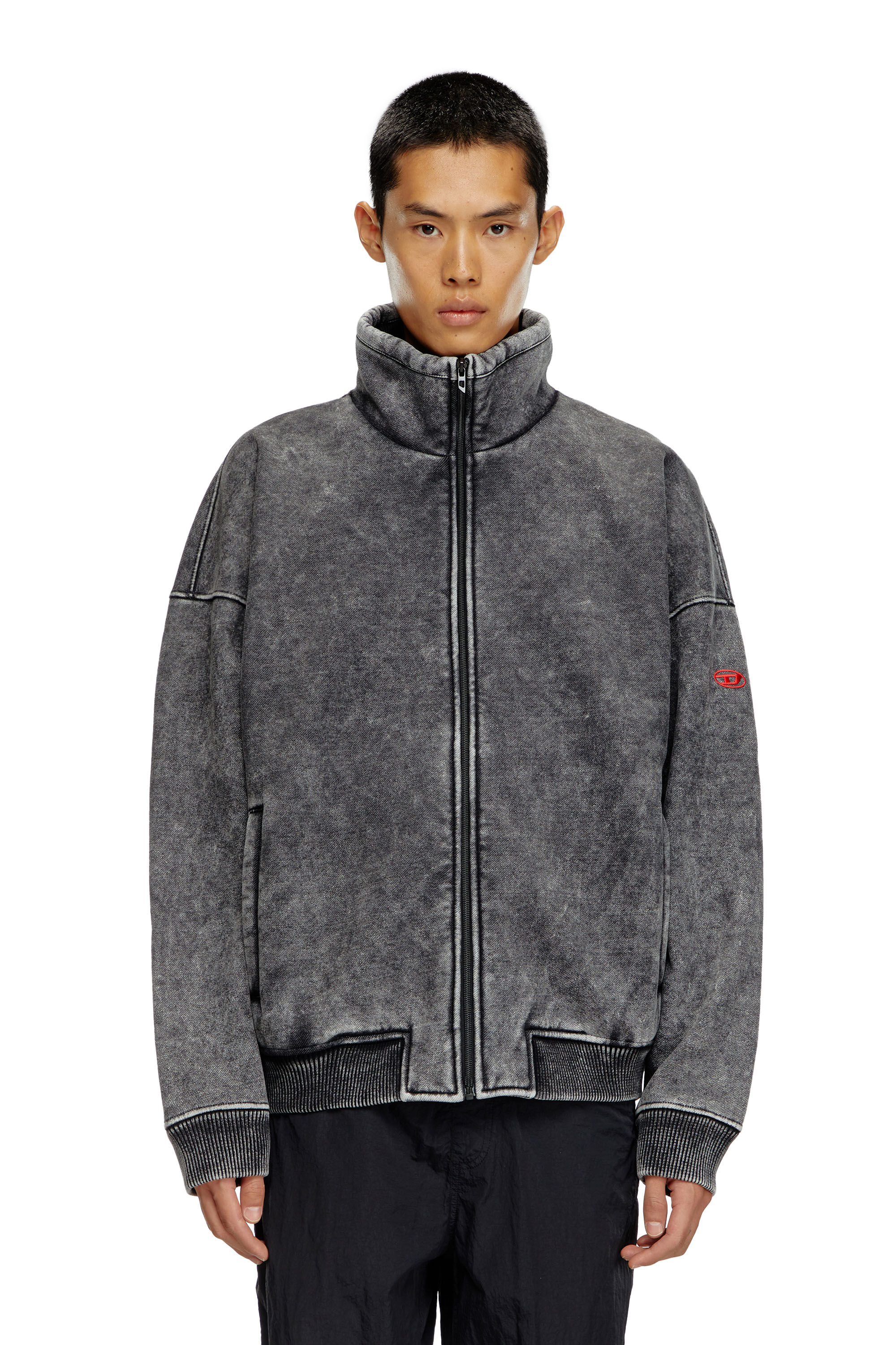 S-BATEL Jacket in teddy-bonded jersey｜ブラック｜メンズ｜DIESEL