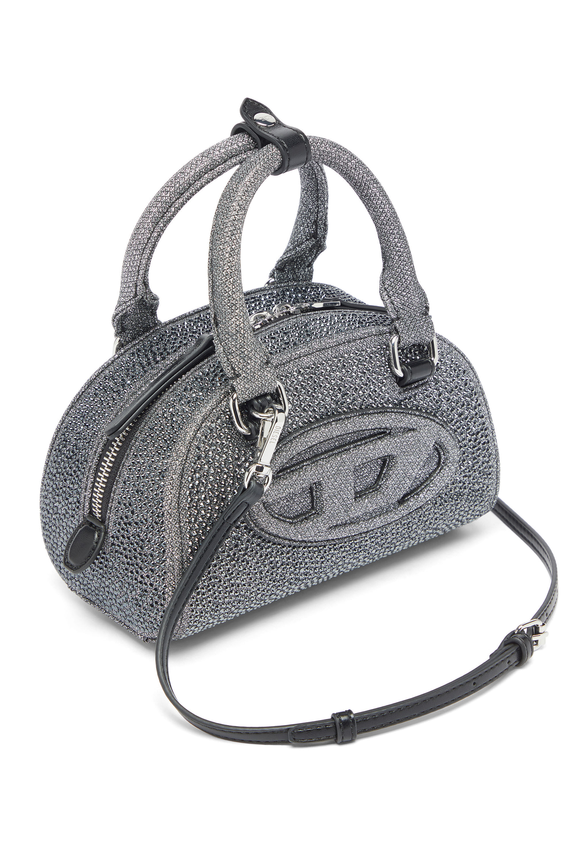 Diesel - 1DR DOME CROSSBODY, Female's クロスボディバッグ in ブラック/シルバー - 5