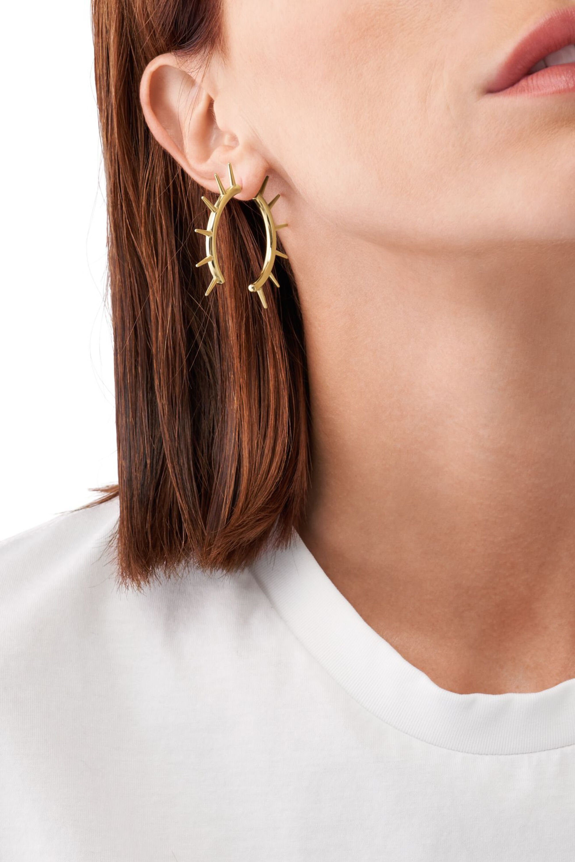 Diesel - DX1452710, Unisex's Gold-Tone Stainless Steel Front to Back Earrings in ゴールド - 3