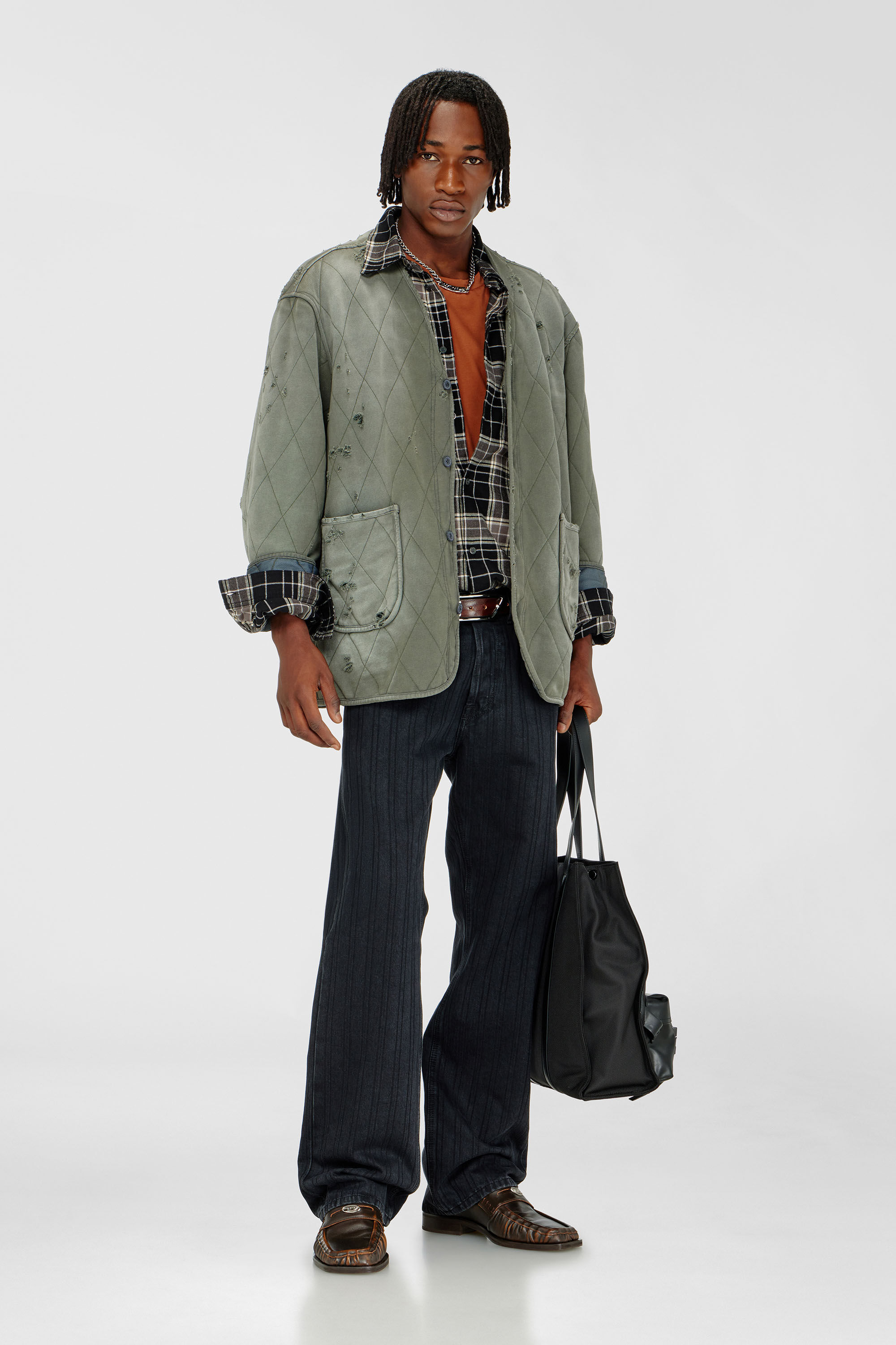 Diesel - Male's Relaxed Jeans 1980 D-Eeper 09Q12, ブラック/ダークグレー - 1
