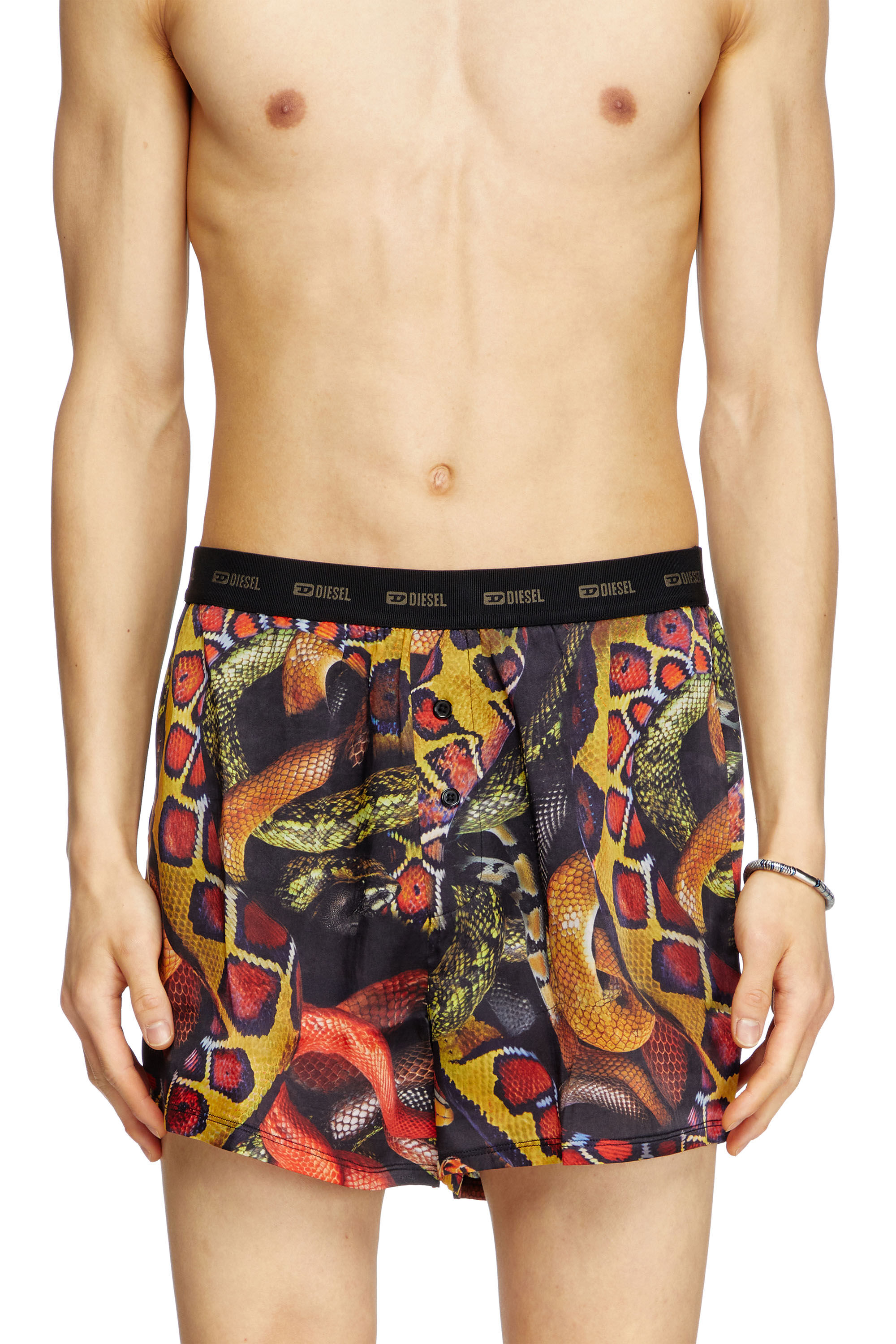 Diesel - STARK-UTLT-SNAKE, Male's Satin boxer shorts with snake print in マルチカラー - 3
