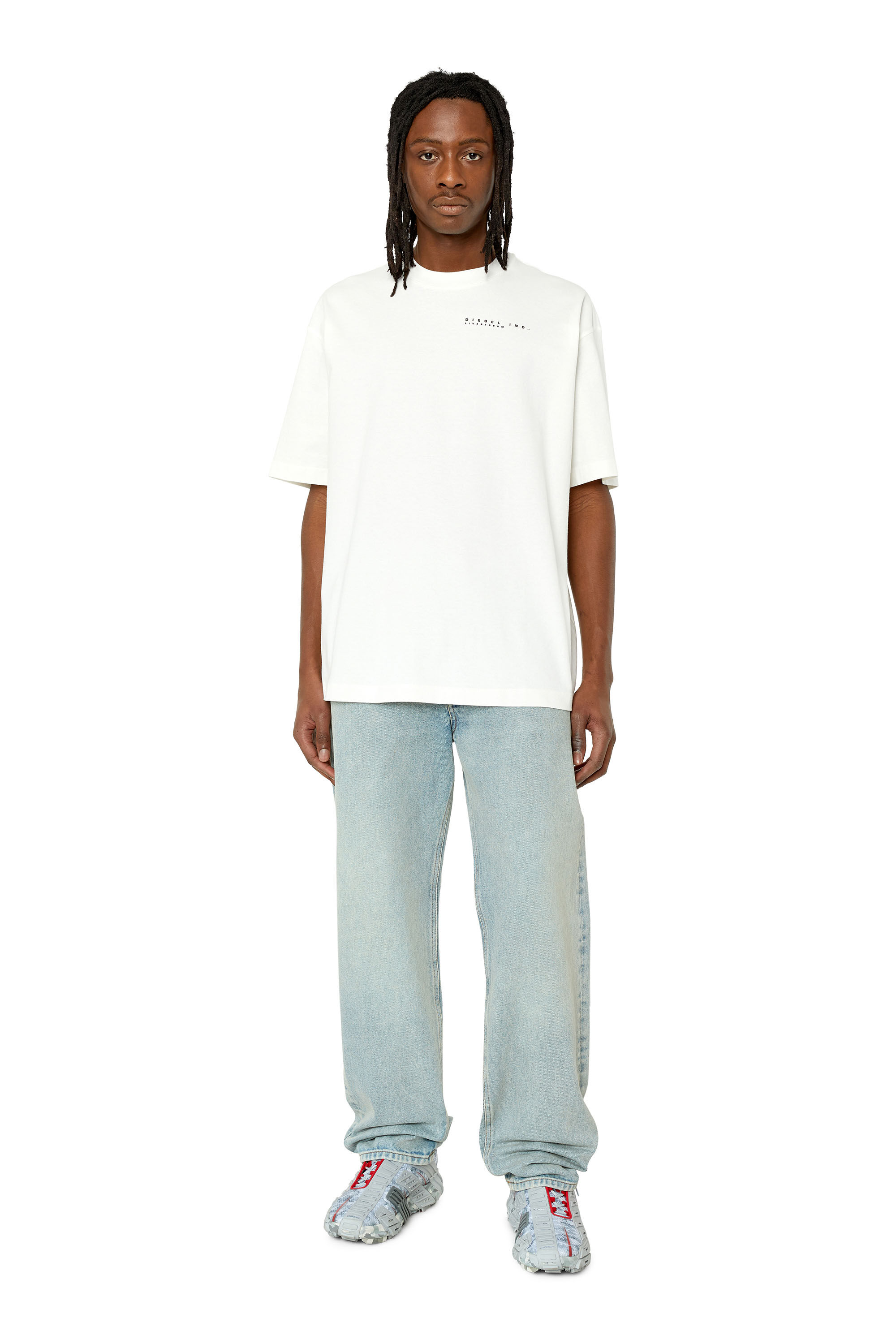 Diesel - T-WASH-G1, Male's Tシャツ バックプリント in ホワイト - 1