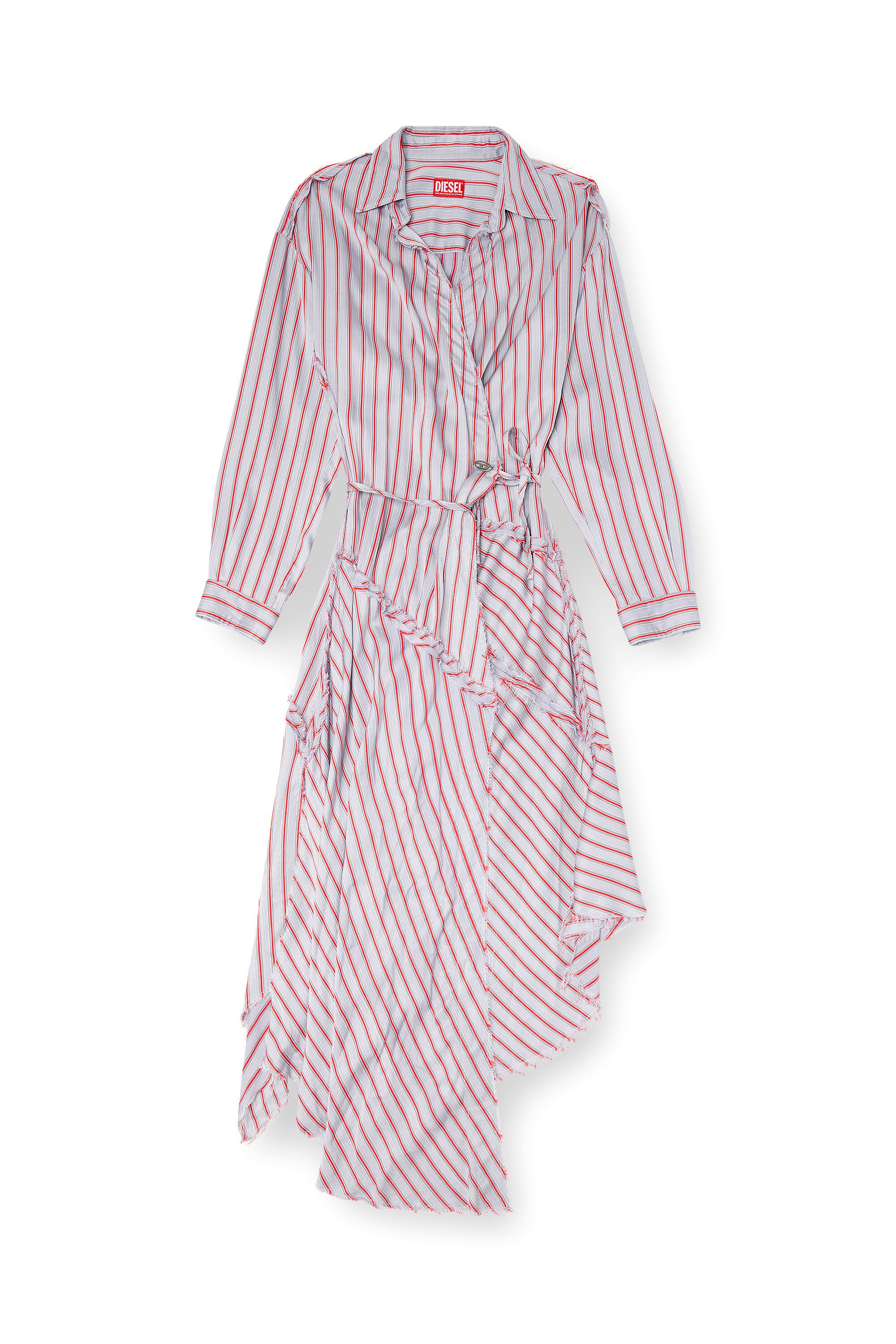 Diesel - D-RAVEN, Female's Asymmetrical wrap shirt dress in ピンク/バイオレット - 2