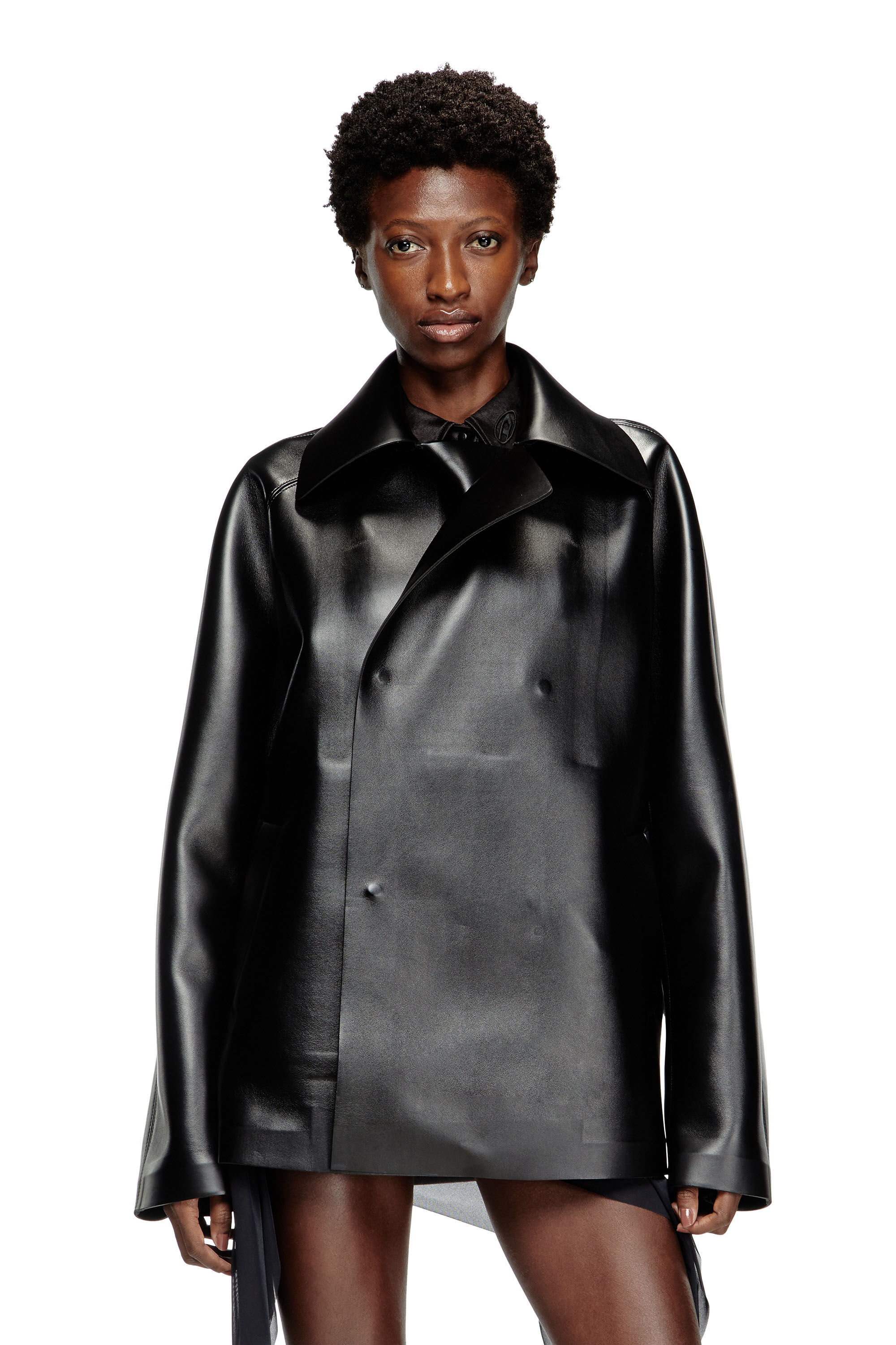 J-MARKUS Oversized neoprene-bonded tailored jacket｜ブラック