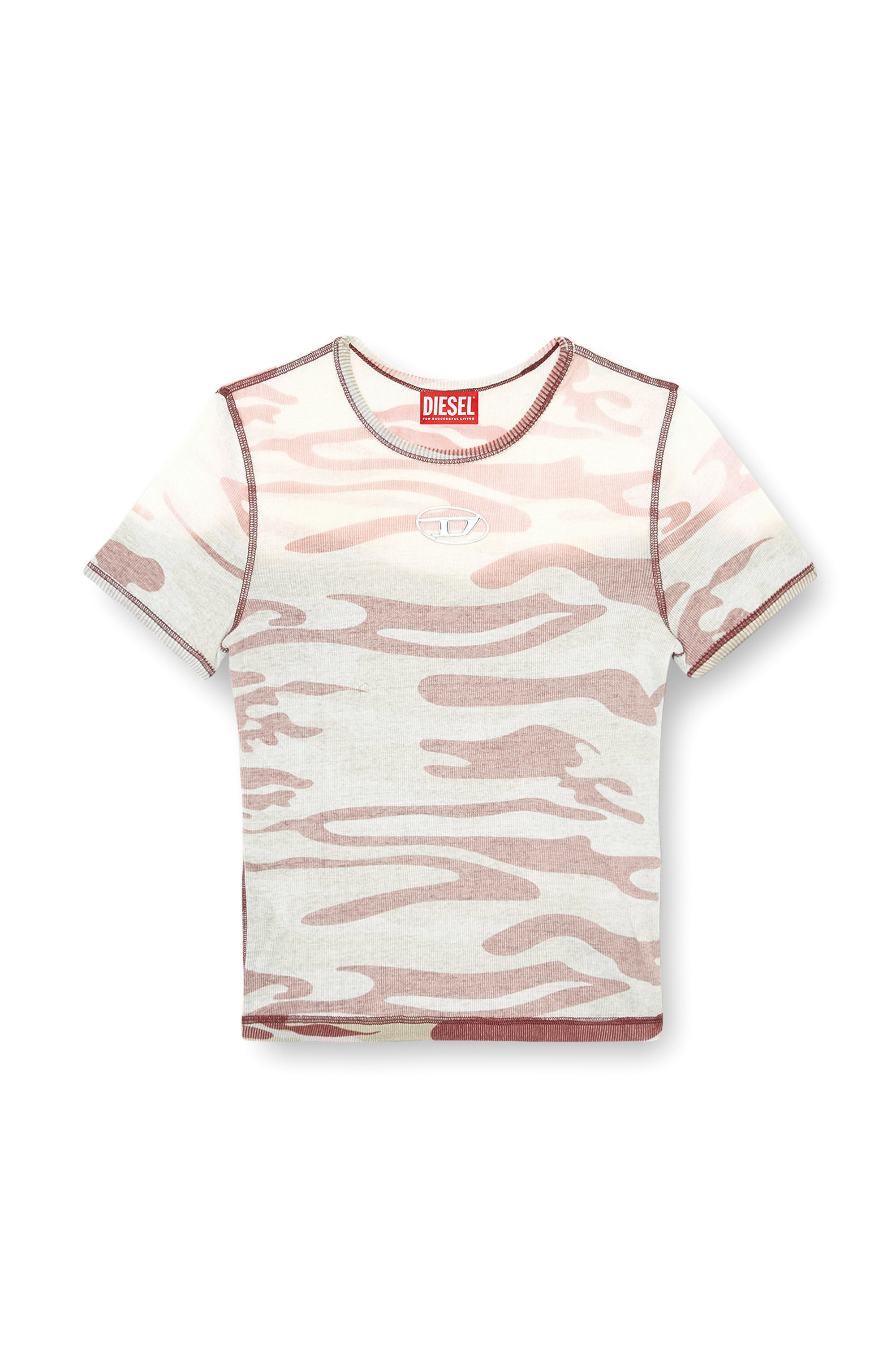 T-ELES-LONG Camo T-shirt with metallic logo｜マルチカラー｜ウィメンズ｜DIESEL