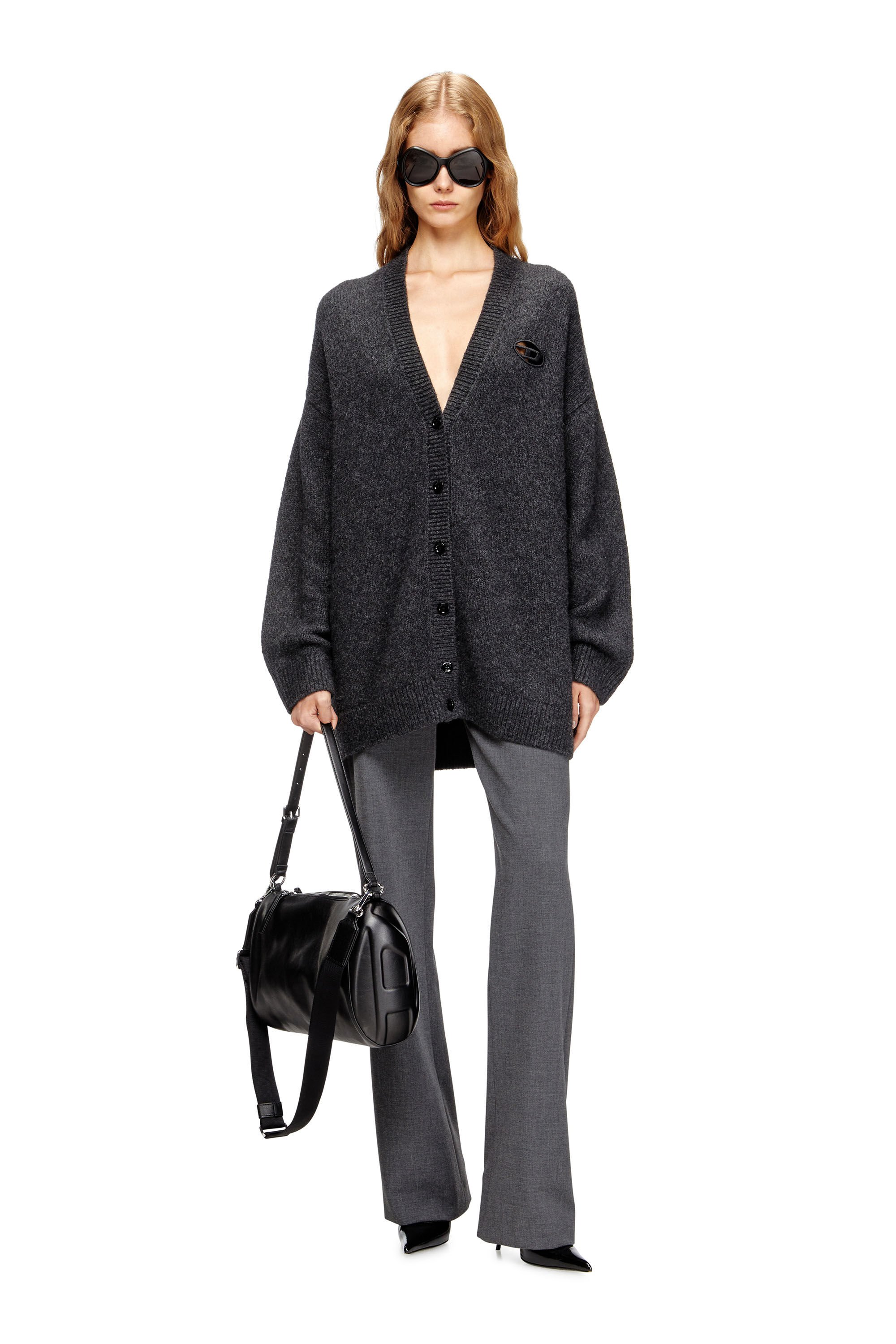 Diesel - M-AREELA, Female's カーディガン in ブラック/グレー - 1