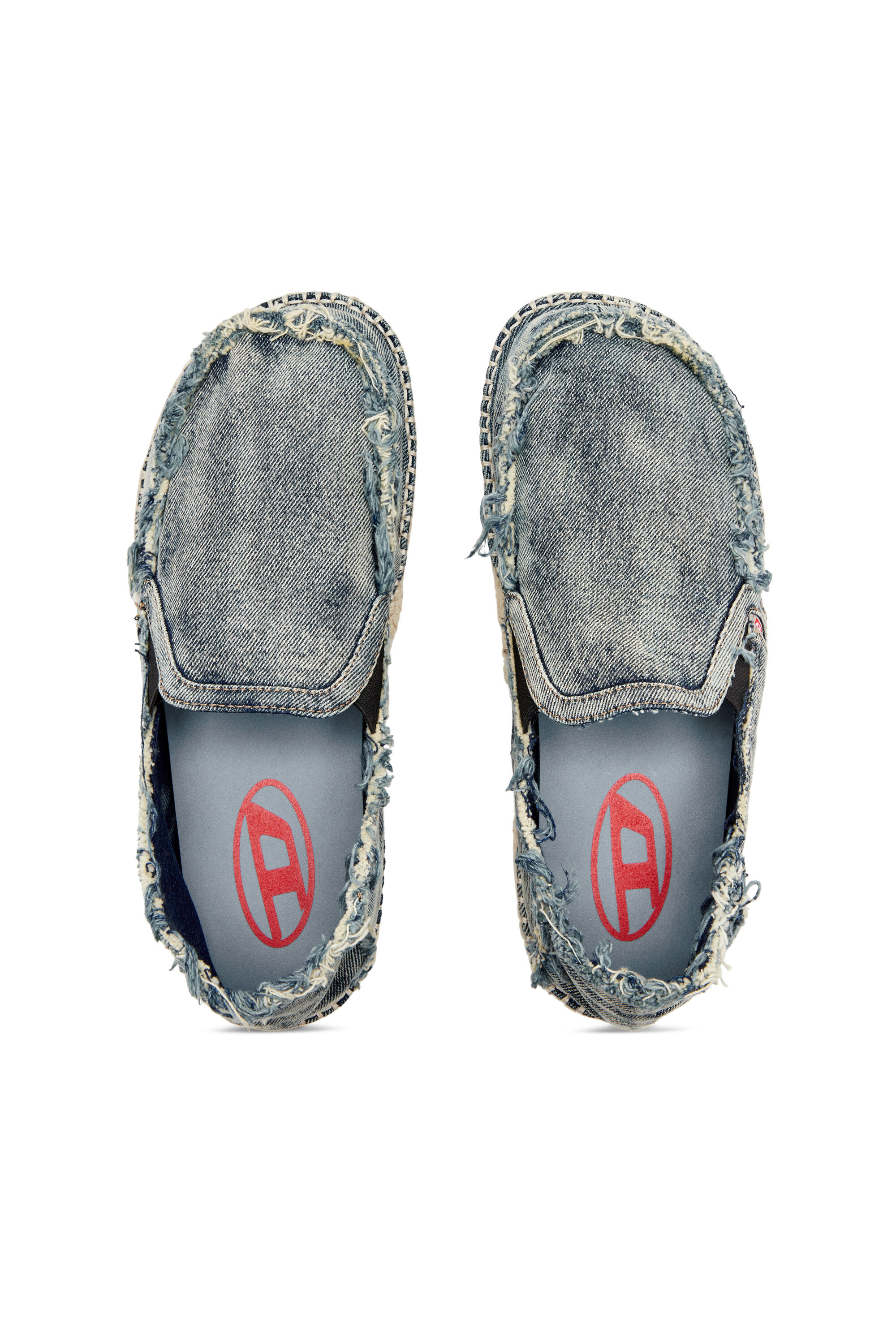 Diesel - D-LUKAS ESP, Male's D-Lukas-Espadrille loafers in distressed denim in ライトブルー - 5