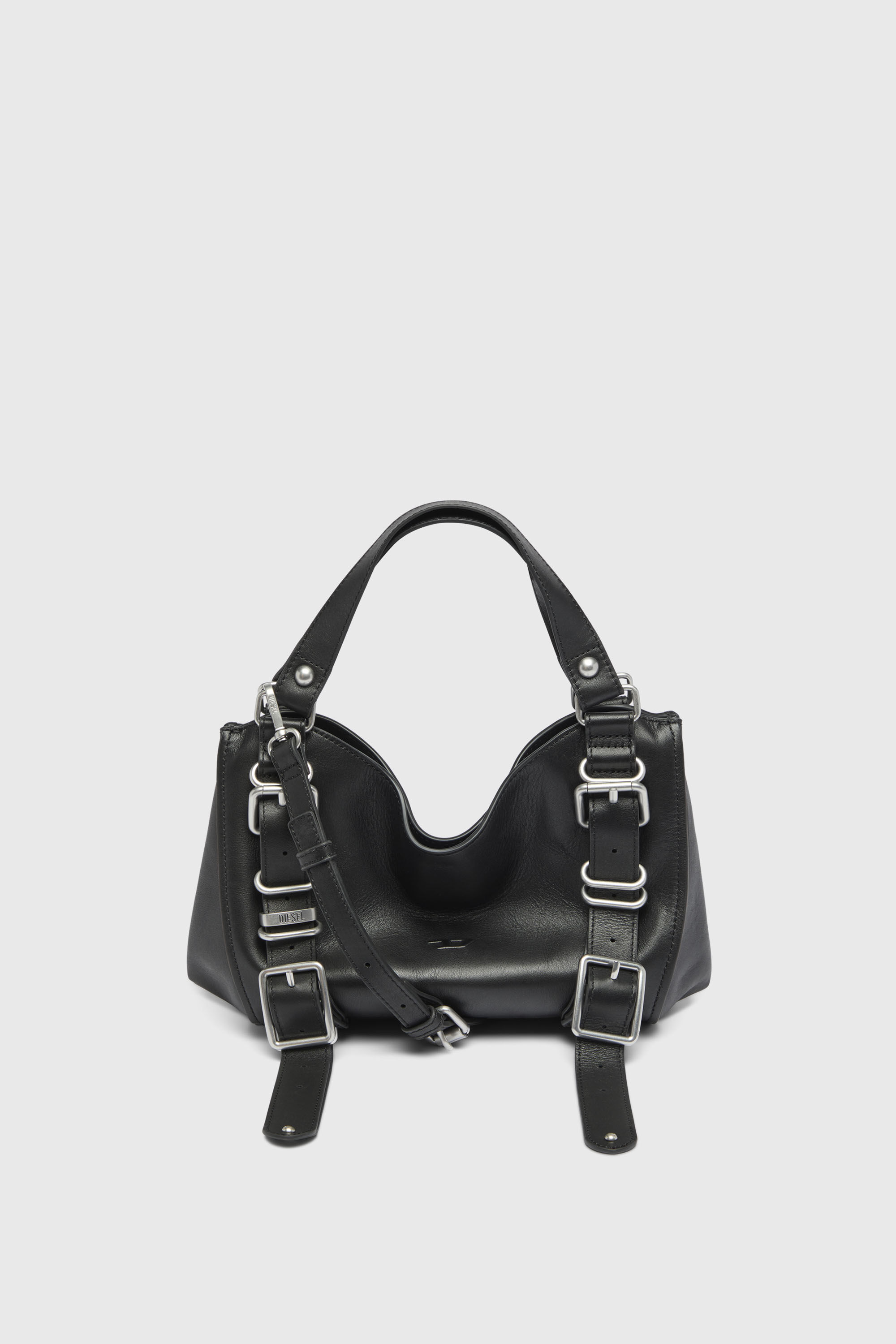 Diesel - D-ONE TOPHANDLE S, Female's D-One-Small top-handle bag in treated leather in ブラック - 2