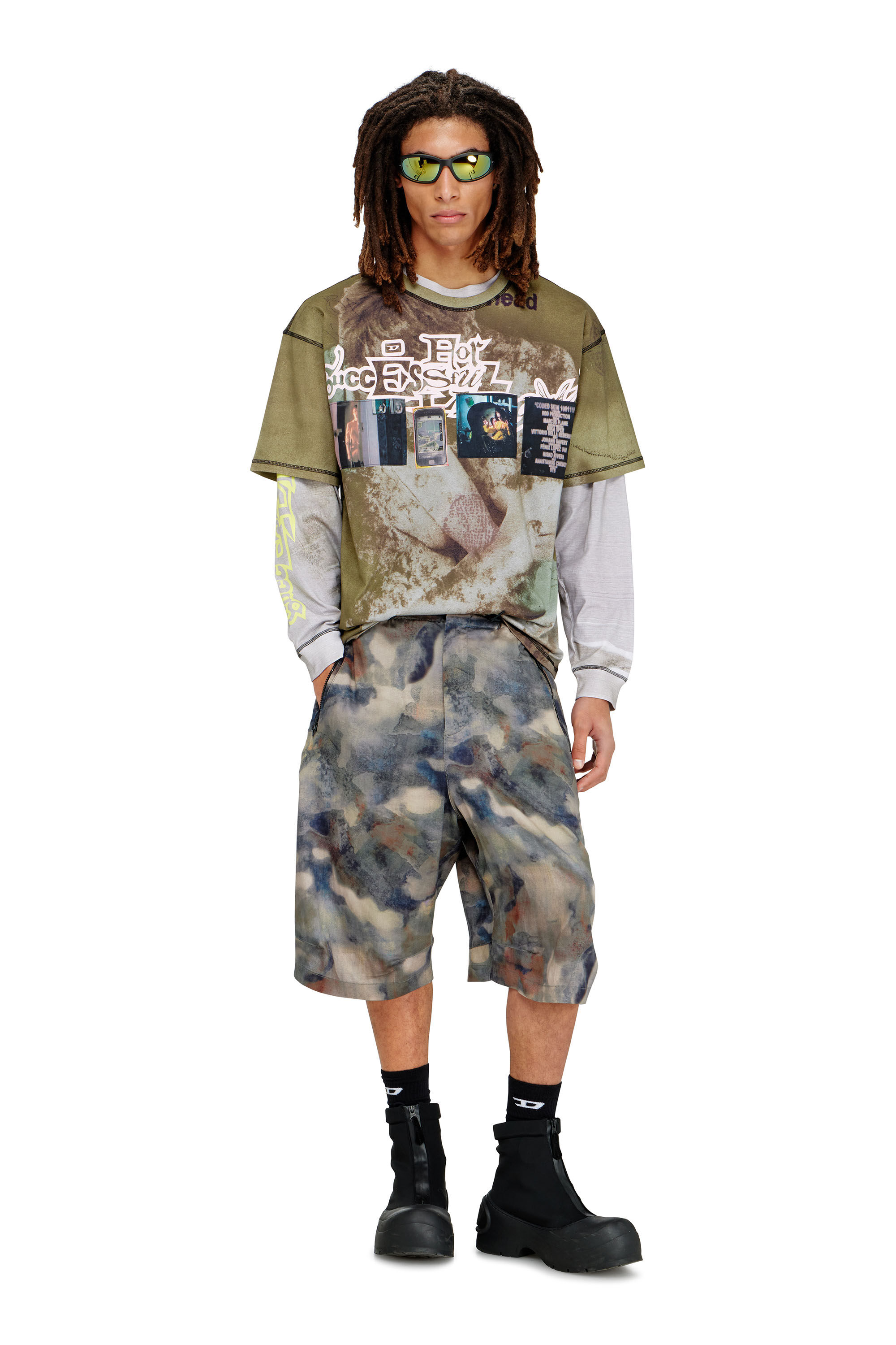 T-BOXT-V5 Tシャツ｜グリーン｜メンズ｜DIESEL