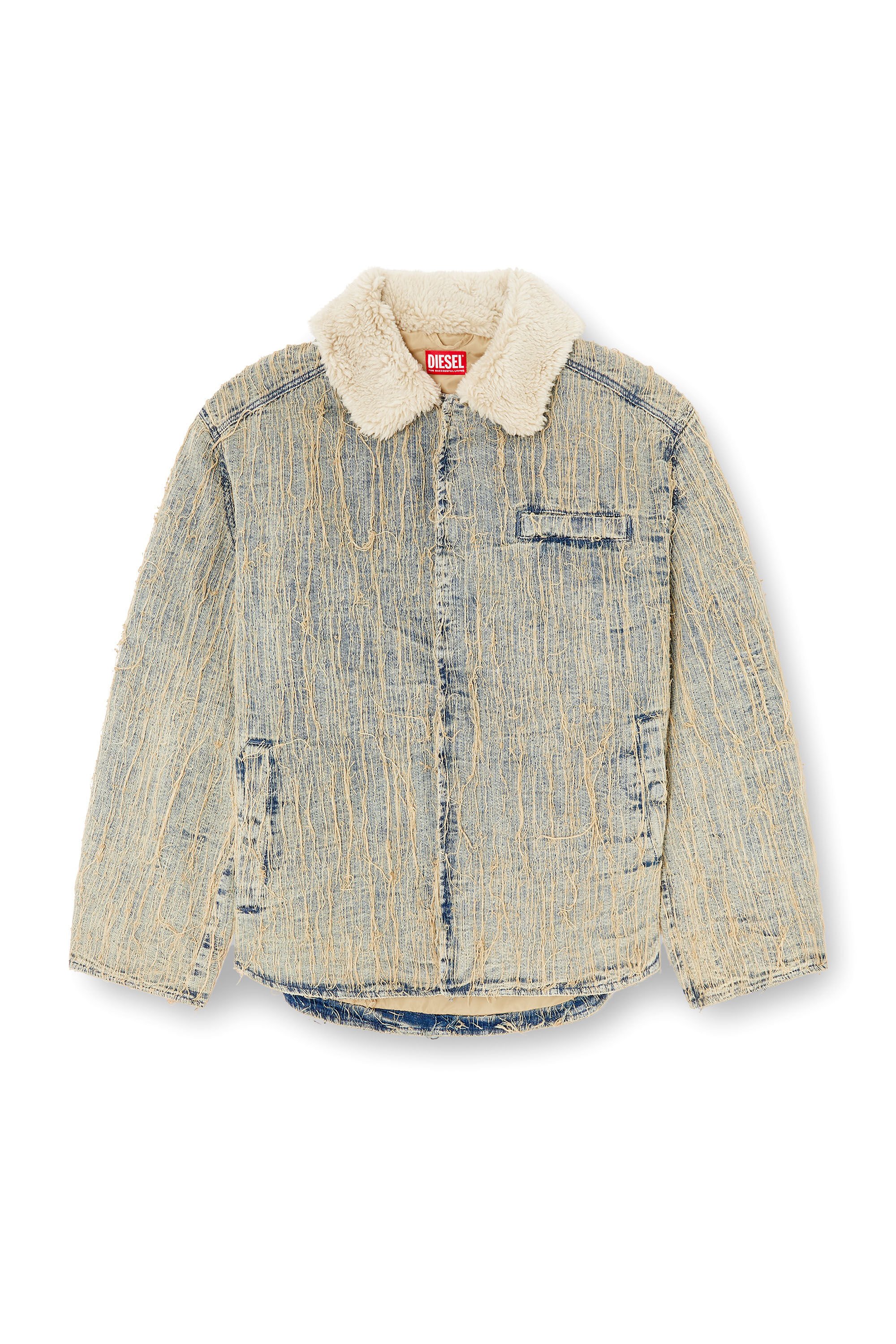 Diesel - D-IVAR-S, Male's Jacket in floating-thread jacquard denim in ライトブルー - 2