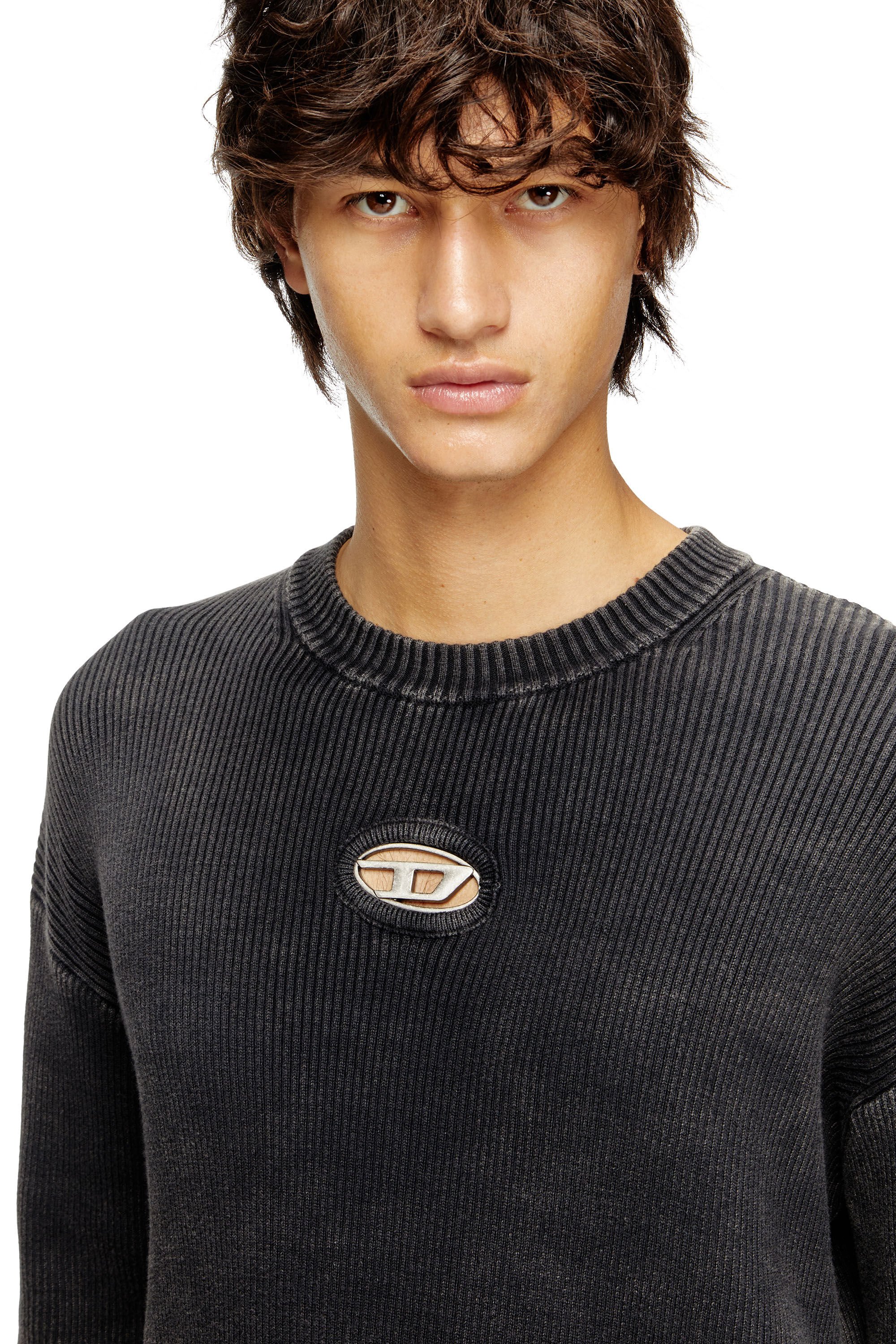 Diesel - K-DARREN-D, Male's プルオーバーニット in グレー - 4