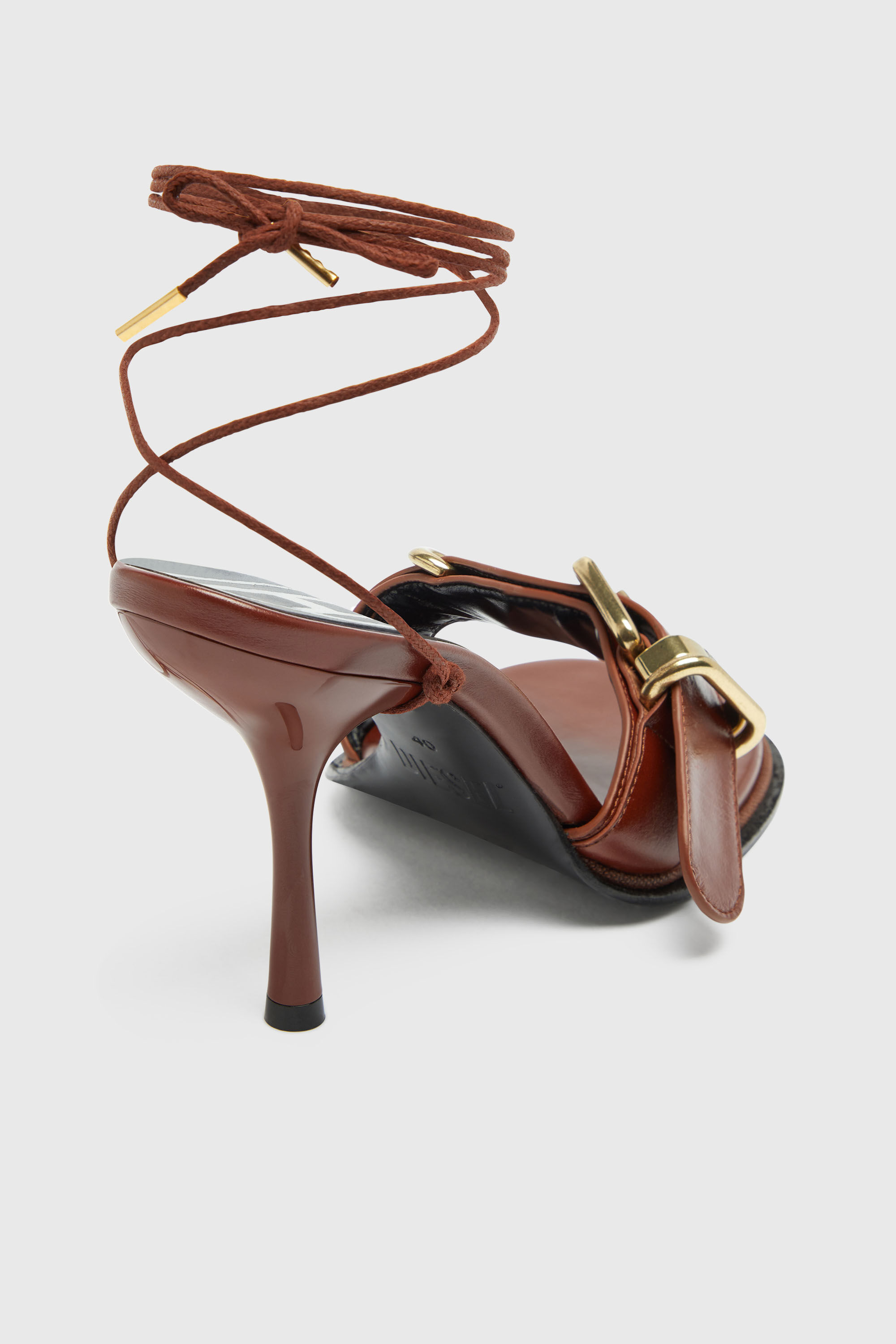 Diesel - D-COCCO-90-SA, Female's D-Cocco-Ankle-wrap sandals in leather in ブラウン - 5
