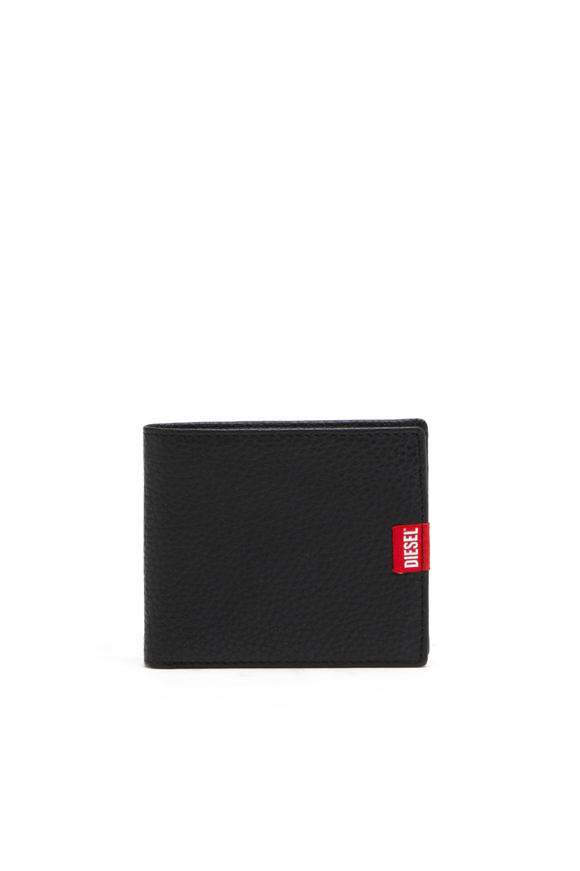 Diesel - BI-FOLD COIN S, Male's カウレザー 二つ折りウォレット in ブラック - 1
