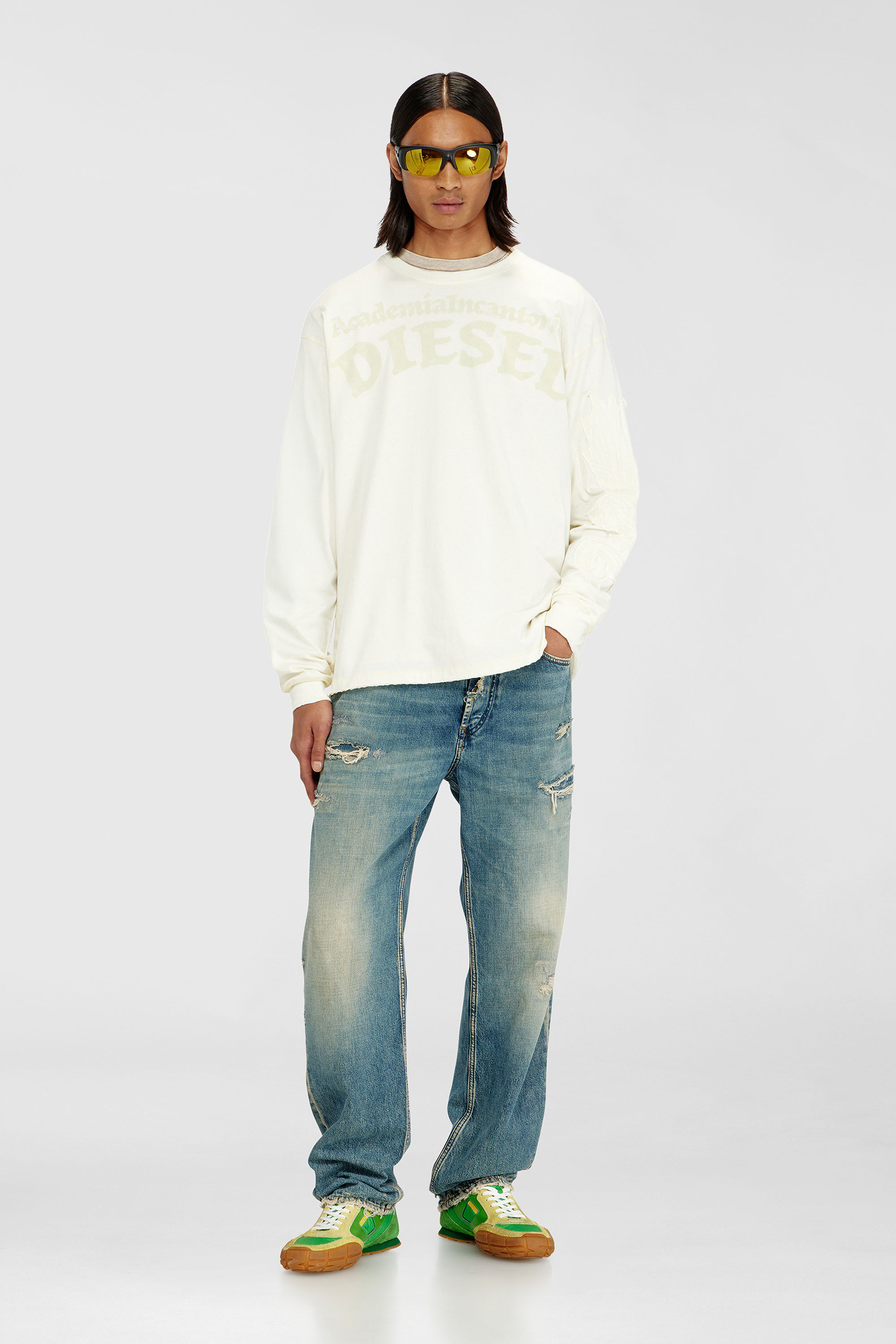 Diesel - T-NORM-LS-AA3, Male's 長袖Tシャツ in ホワイト - 1