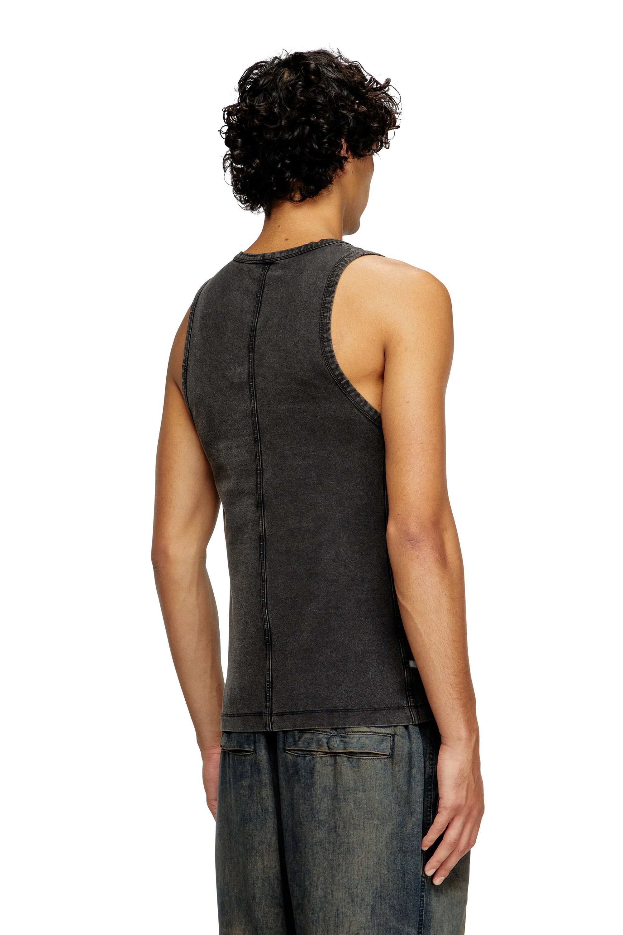 Diesel - T-MELY-SL, Male's Tank top in denim-look jersey in null - 4