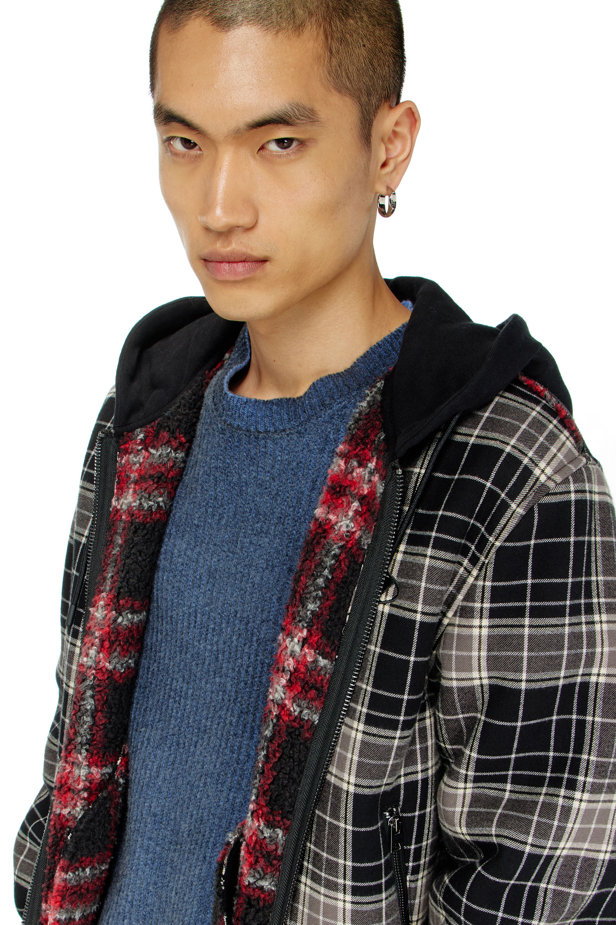 Diesel - W-KUNST, Male's ボンバージャケット in グレー/ブラック - 4