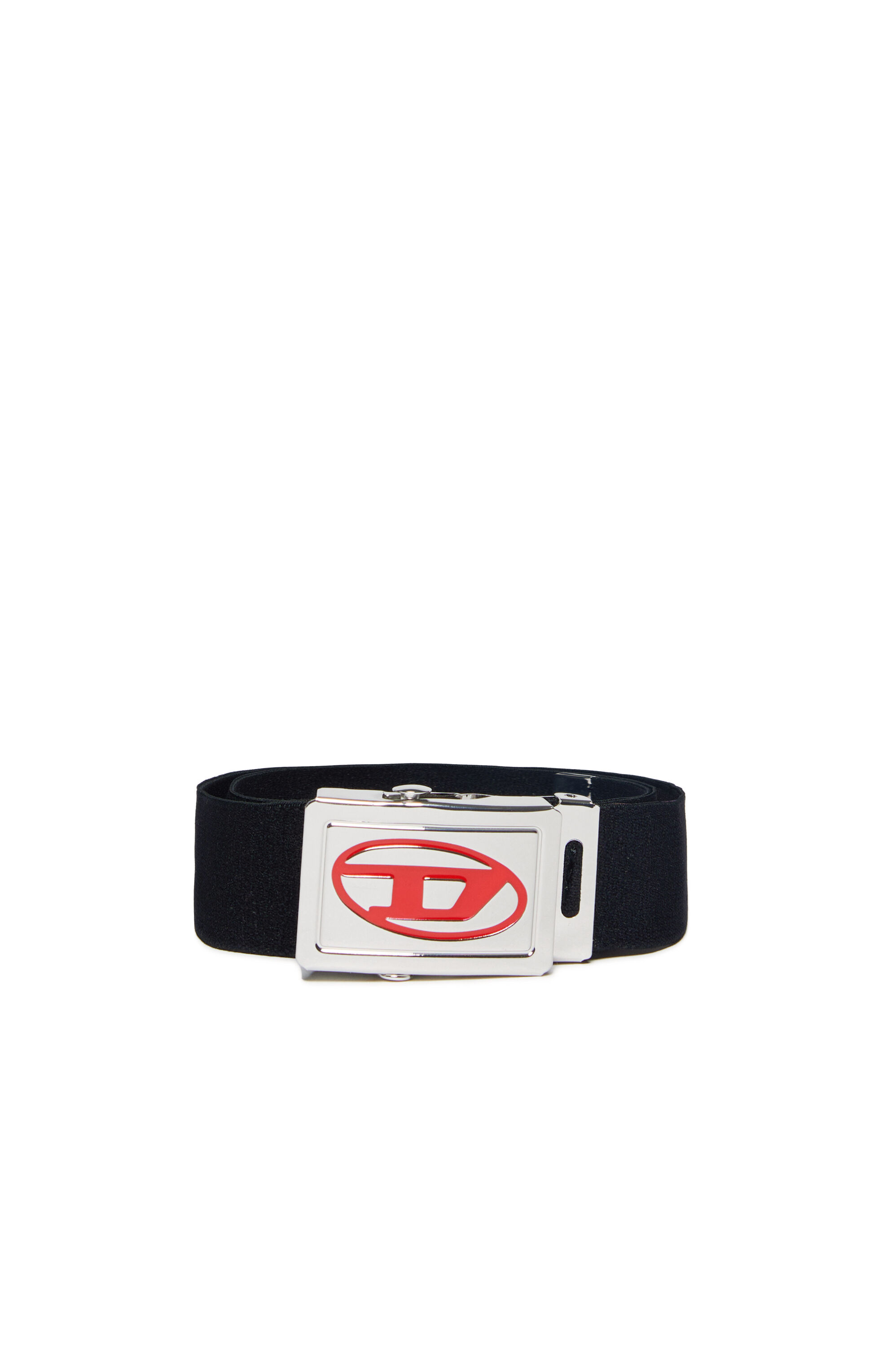 Diesel - BESAR, Male's Tape belt with Oval D plaque buckle in ブラック - 1