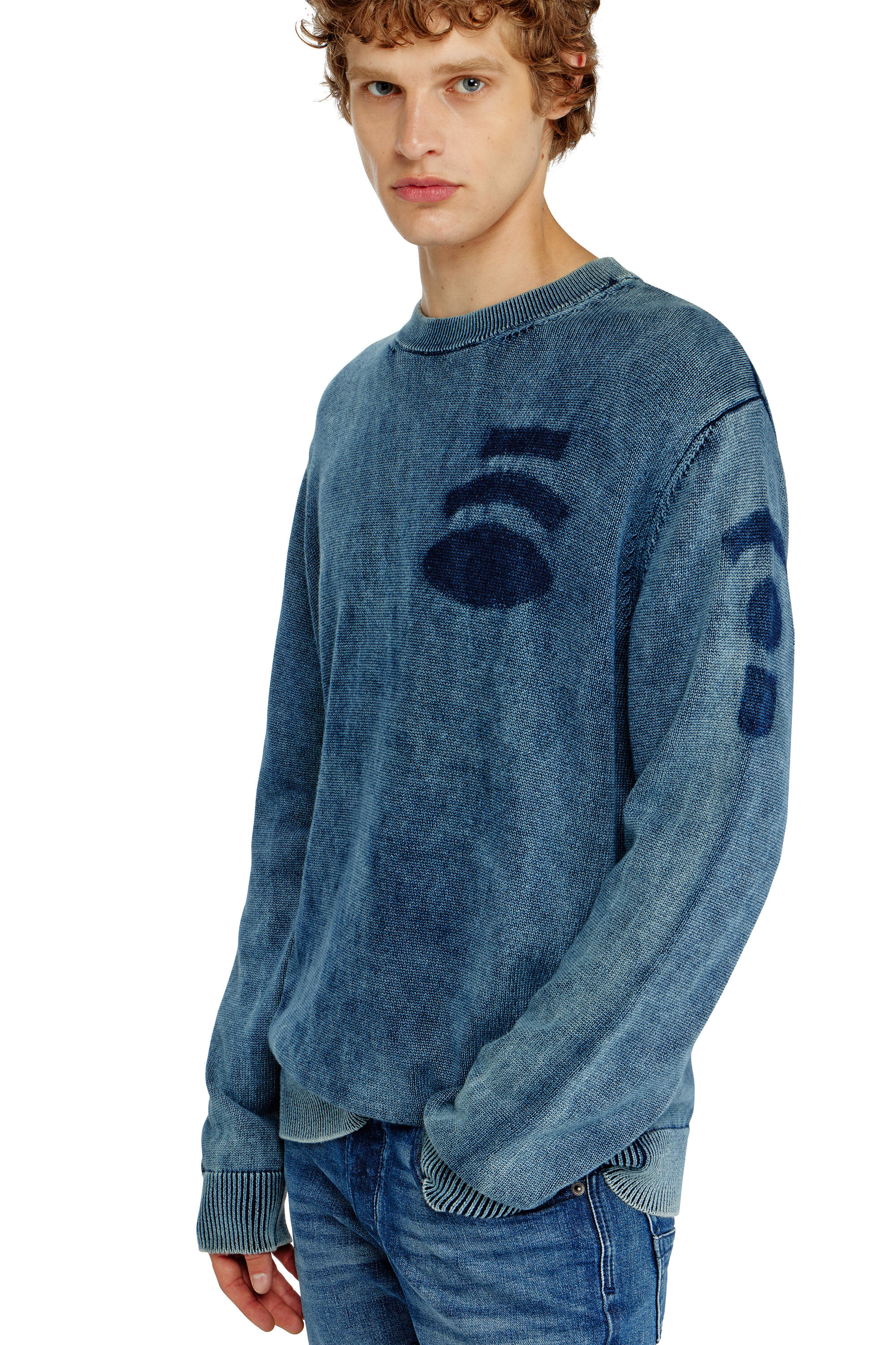 Diesel - K-PERNE, Male's プルオーバーニット in ミディアムブルー - 4