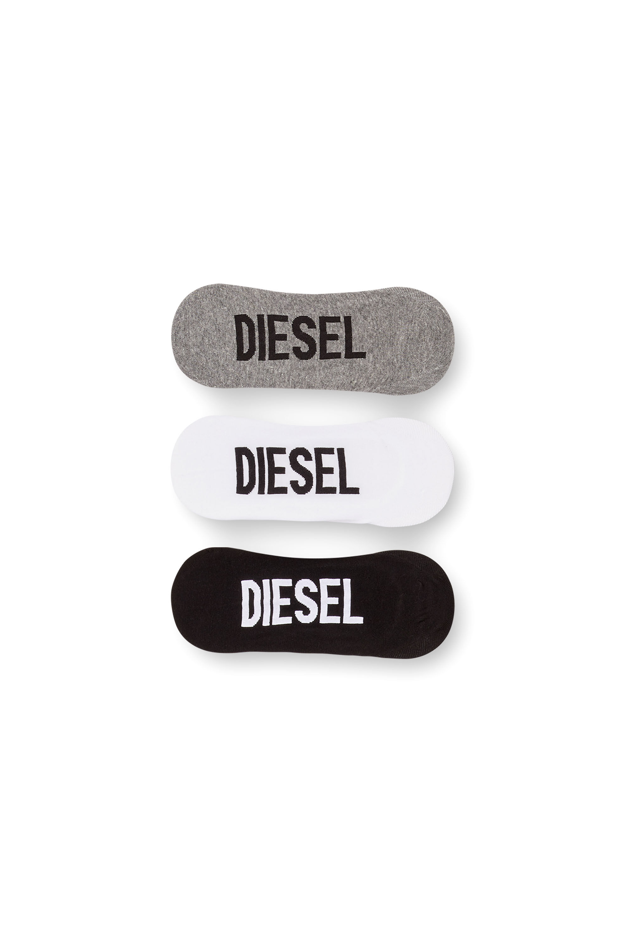 Diesel - SKM-HIDEPAT-THREEPACK, Male's Three-pack no-show socks in ホワイト/ブラック - 1