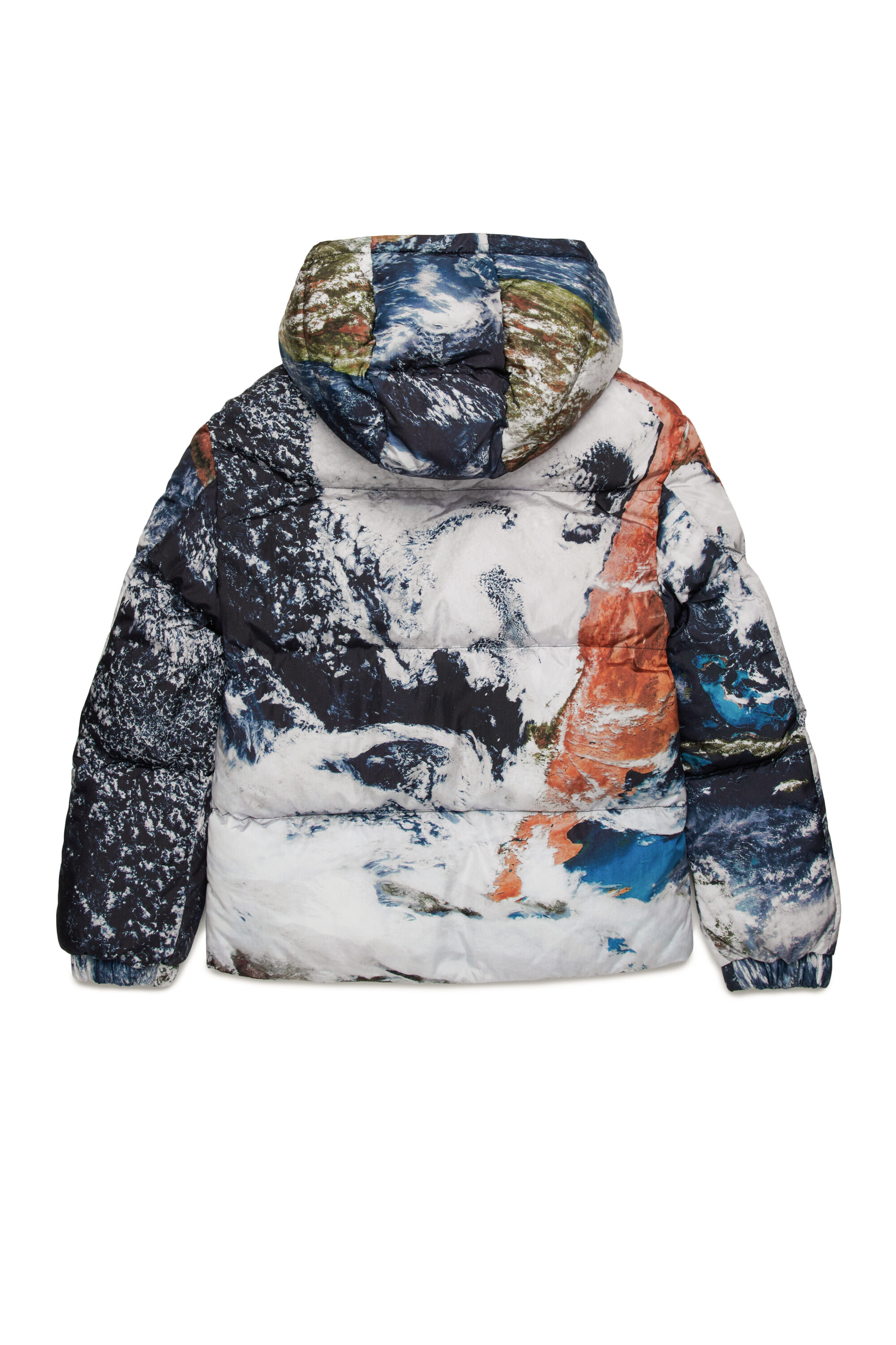 JWROLFYSFDPRINT Puffer jacket with Planet Camo print｜マルチカラー 