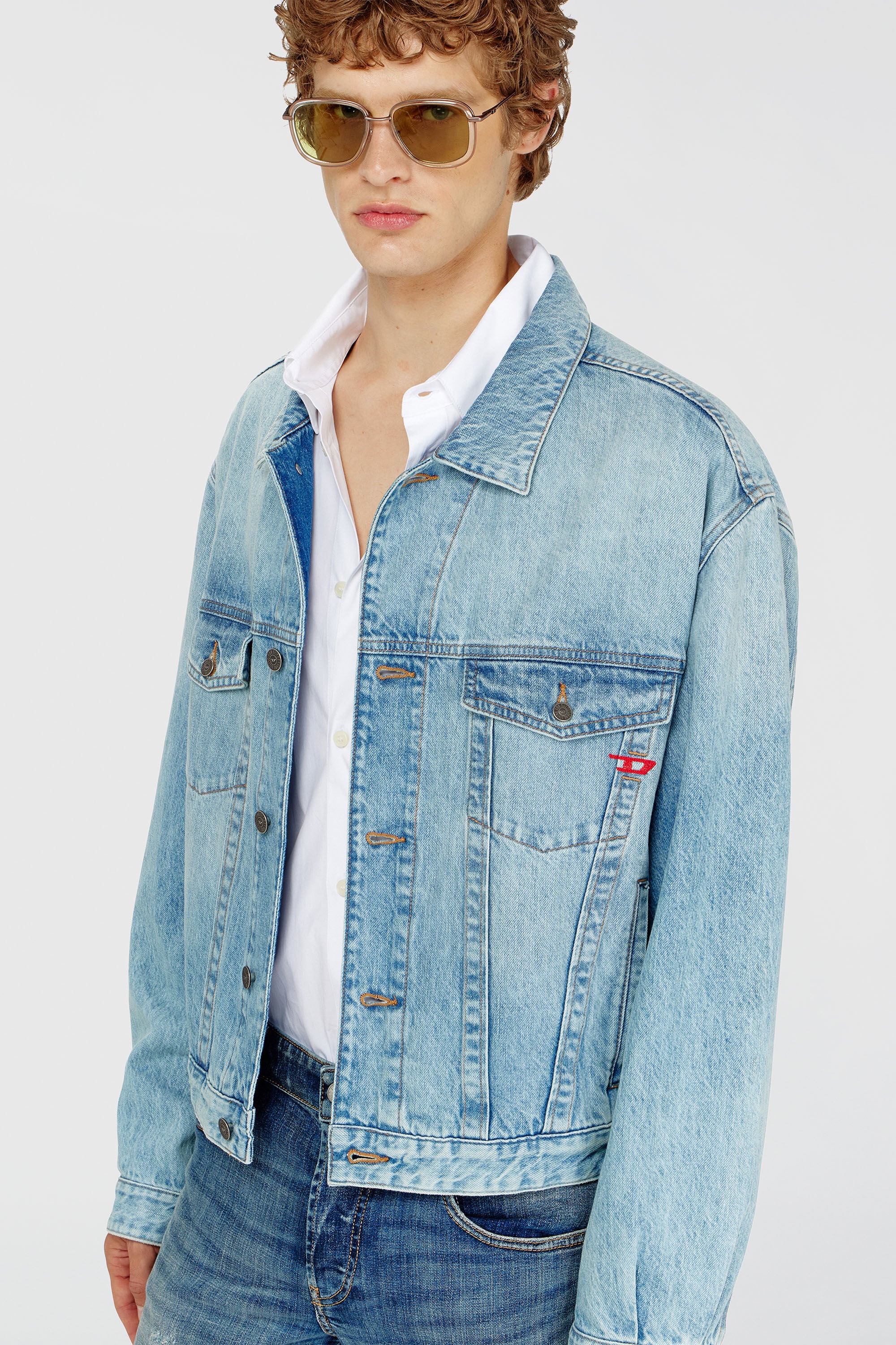 Diesel - D-RANGER, Unisex's デニムジャケット in ライトブルー - 4