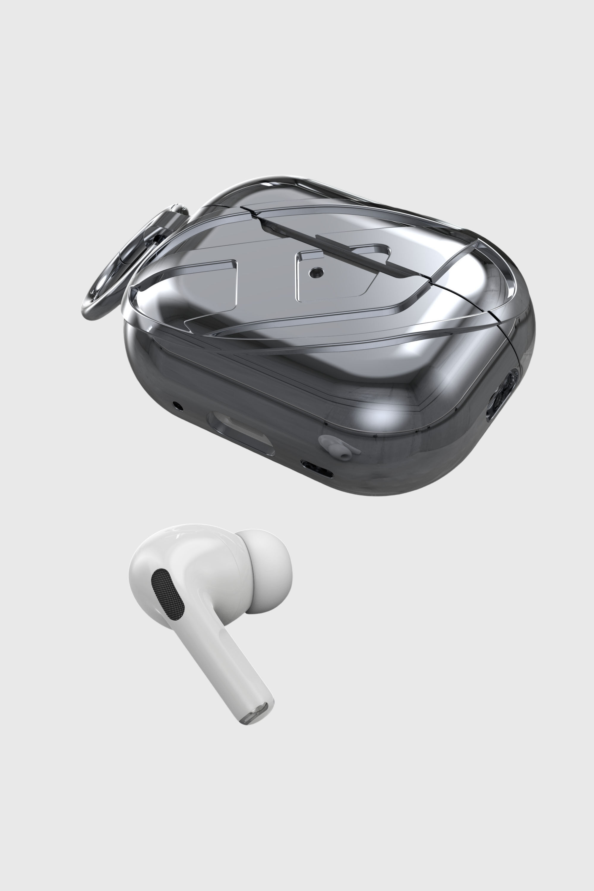 Diesel - 60274 MOULDED CASE, Unisex's Airpods Case Airpods Pro / Pro 2 in グレー - 4
