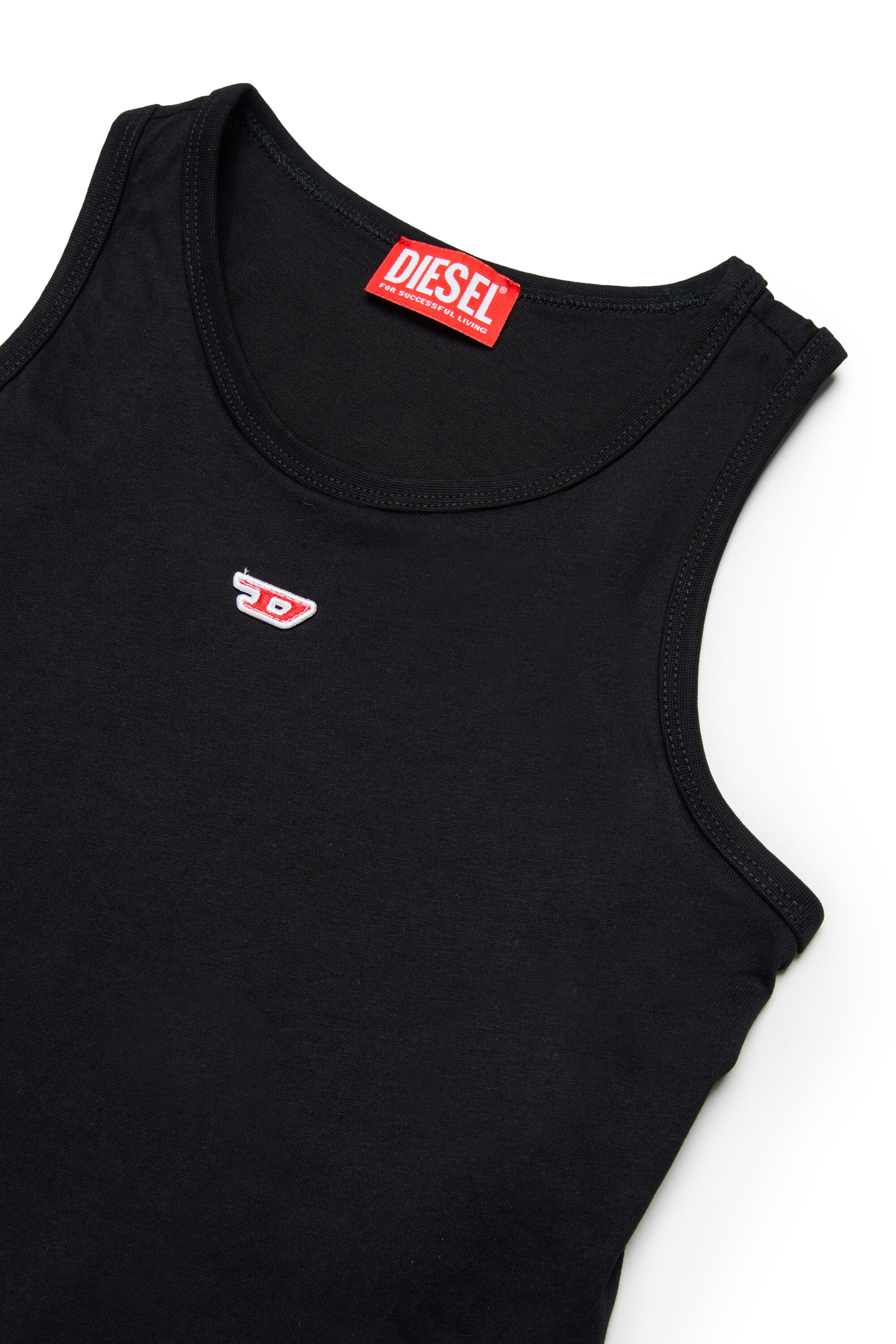 Diesel - TASPYRD, Female's Tank top with D logo patch in ブラック - 3