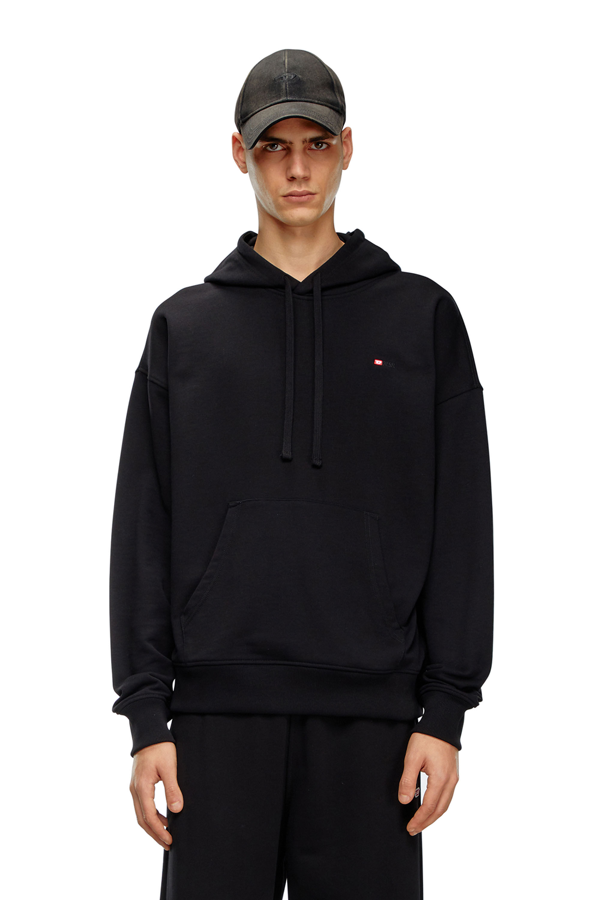 Diesel - S-ROB-HOOD-MICRODIV, Male's Hoodie with micro-embroidered logo in ブラック - 3