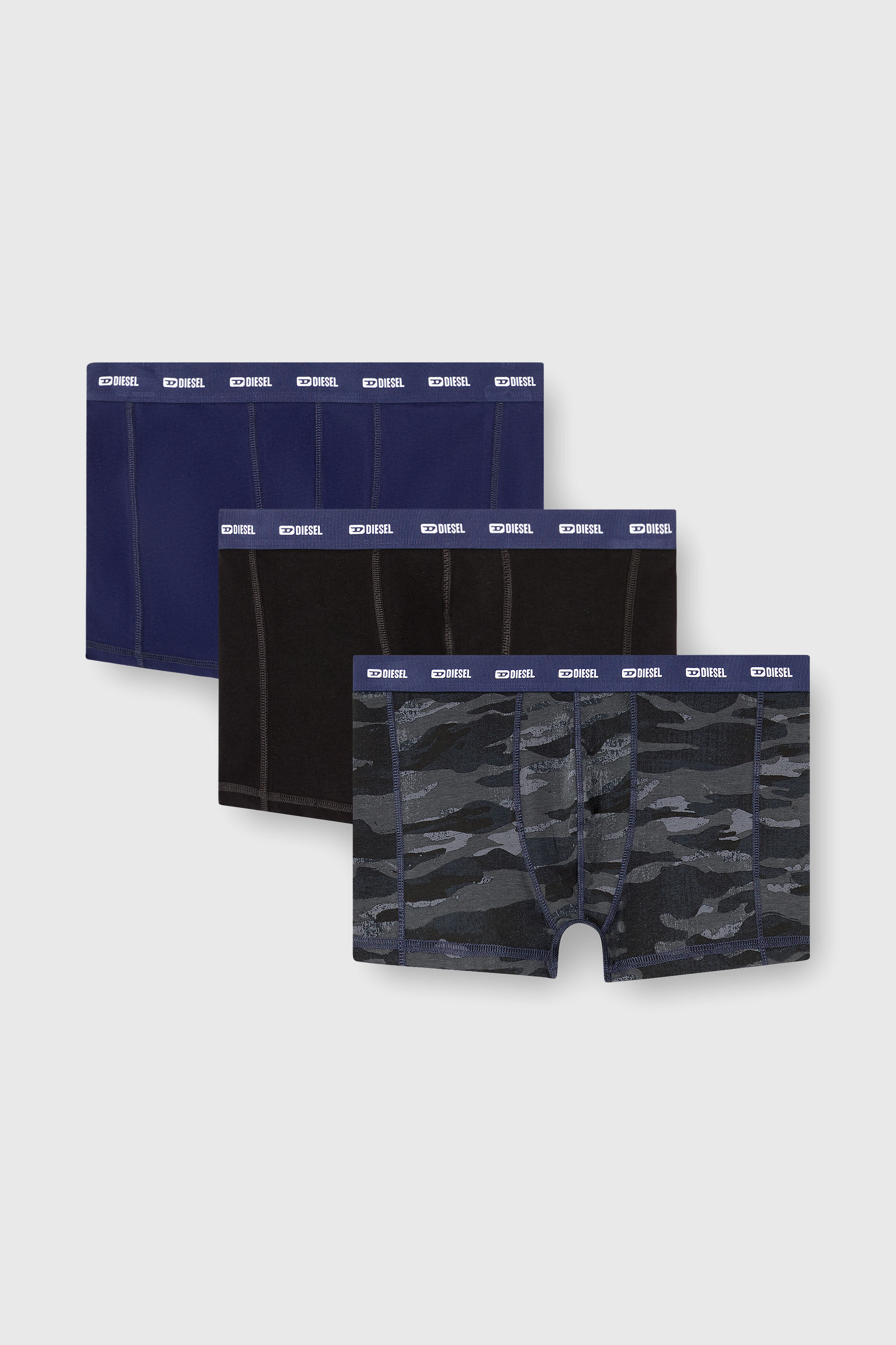 Diesel - DAMIEN-UTLT-3PACK, Male's ボクサーパンツ3枚パック in ブラック/ブルー - 2