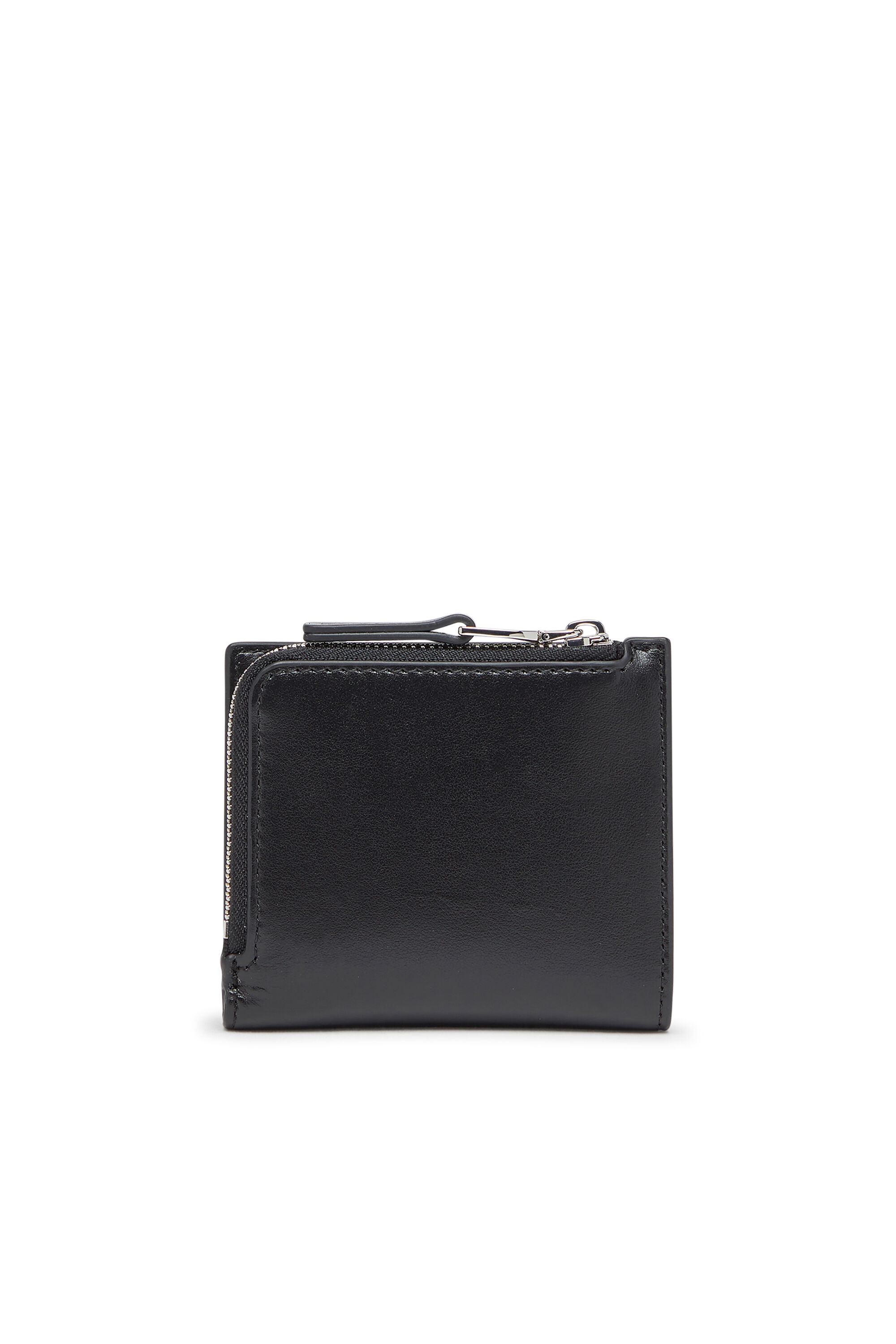 すぐ届く＊送料込＊DIESEL BI FOLD ZIP レザー ウォレット 1DR BI FOLD ZIP L Bi-fold wallet in leather｜ブラック