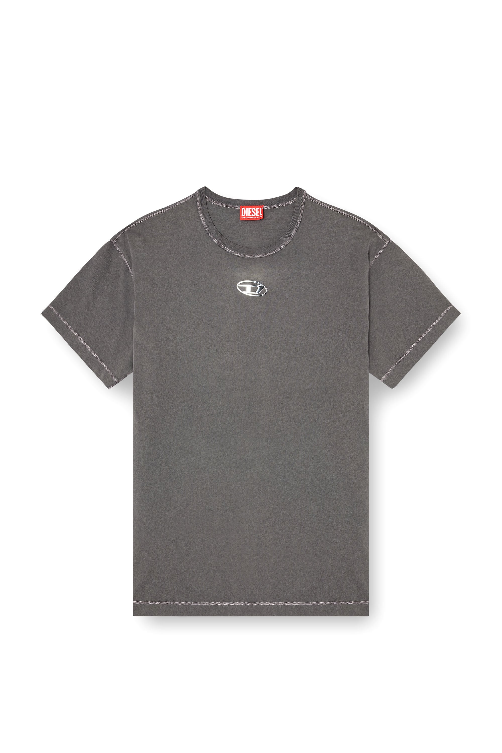 Diesel - T-NORM-IOD, Male's クルーネックTシャツ in グレー - 2