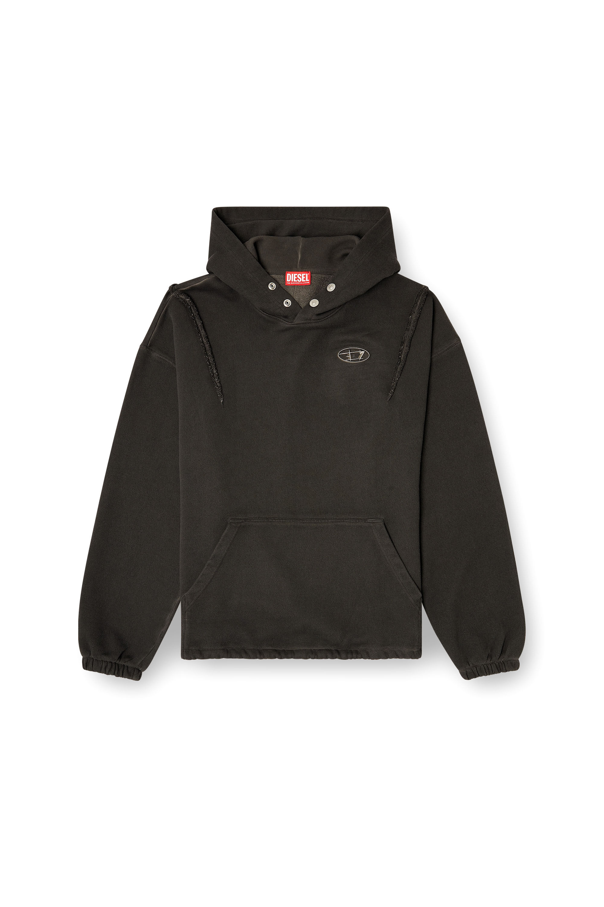 S-THUG-HOODIE Hoodie with faded effect｜ブラック｜ウィメンズ｜DIESEL