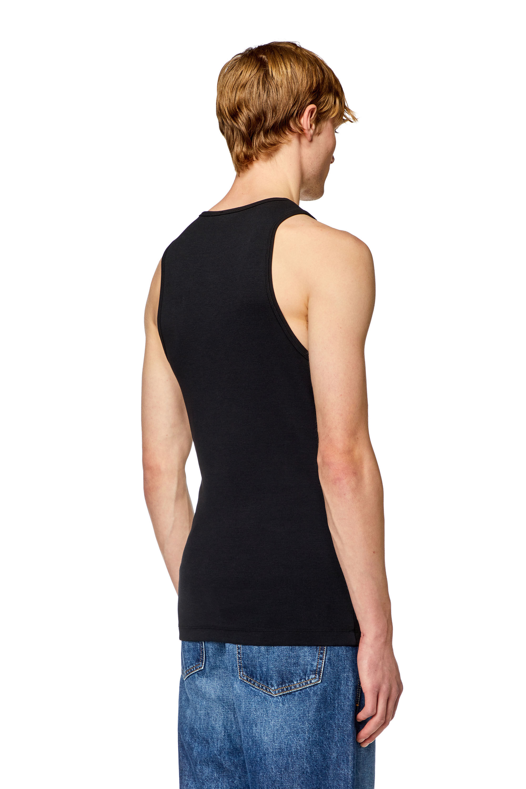 Diesel - T-LIFTY-D, Male's Tank top with mini D logo patch in ブラック - 4